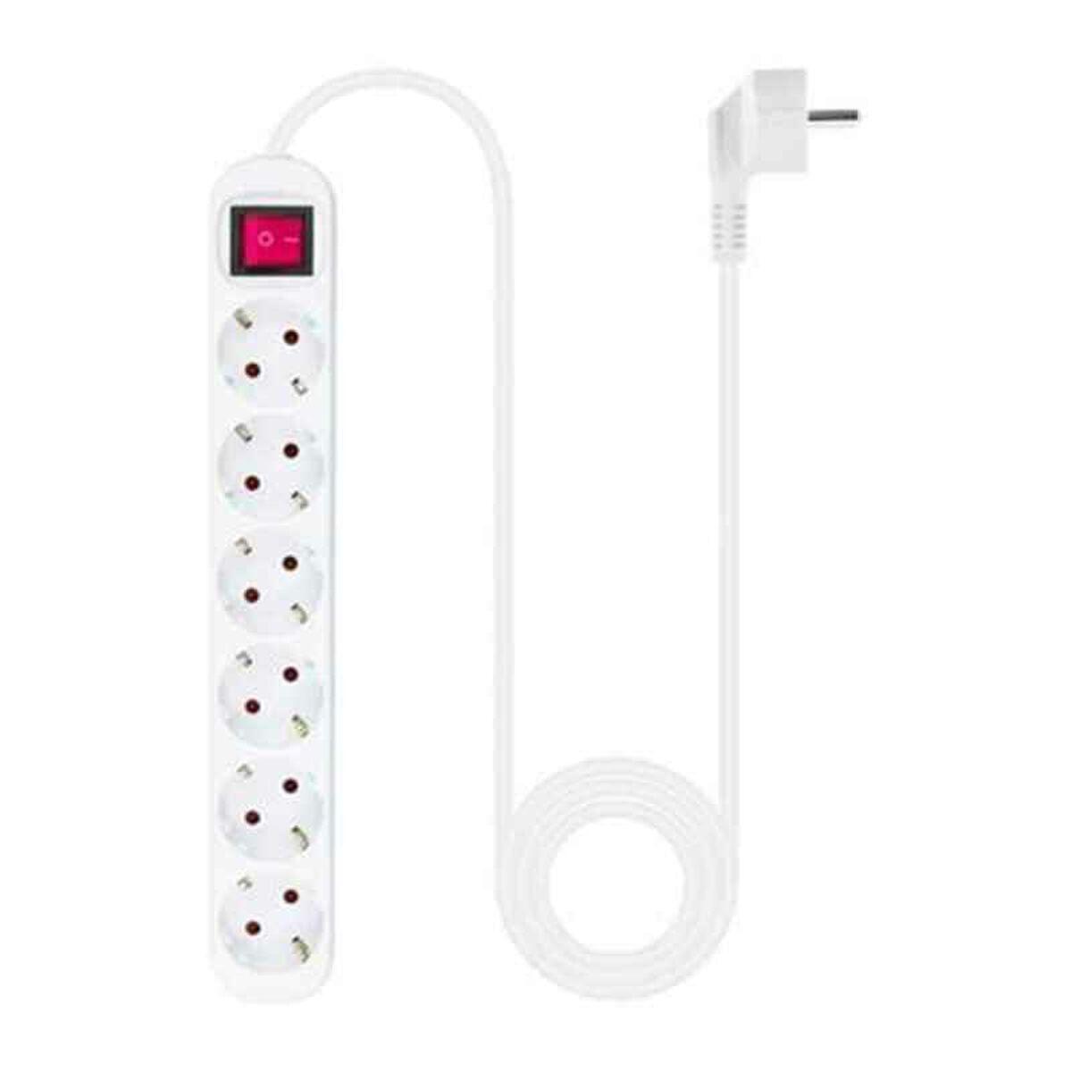Regleta NANOCABLE Regleta de enchufes de 6 tomas con interruptor, 1.4 metros Blanca