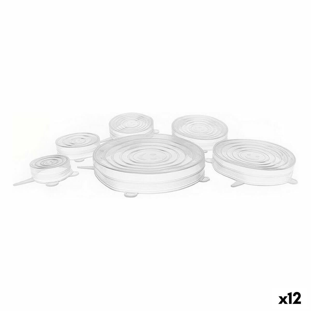 Set de tapas Privilege Transparente Silicona Tapa 6 Piezas (12 Unidades)