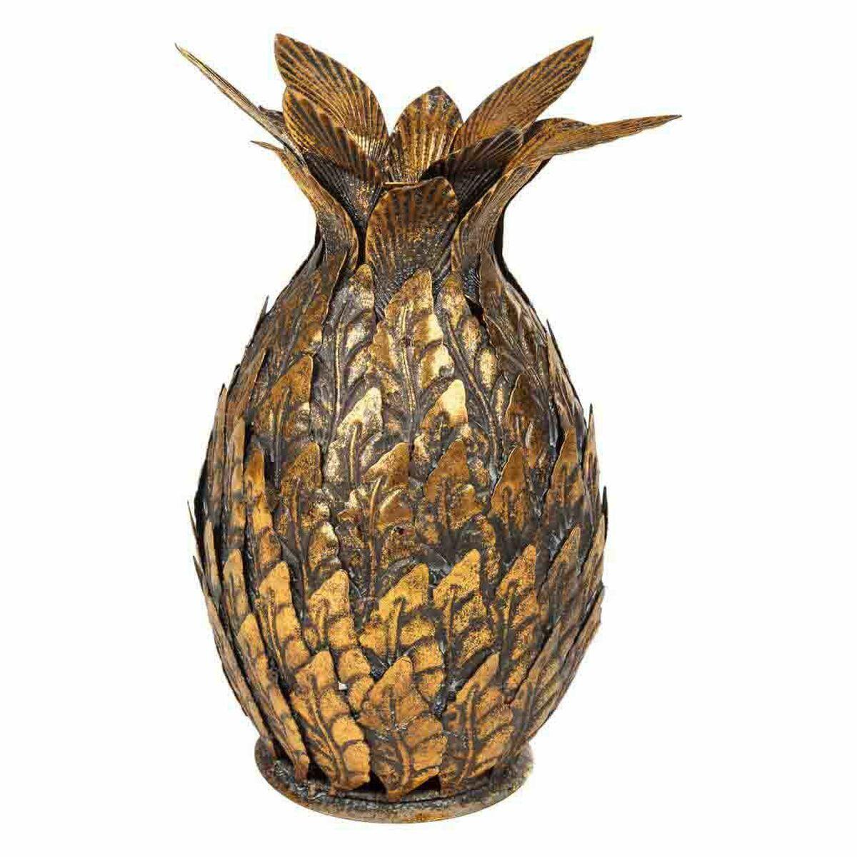 Candelero Alexandra House Living Dorado Hierro 15 x 26 x 15 cm Piña