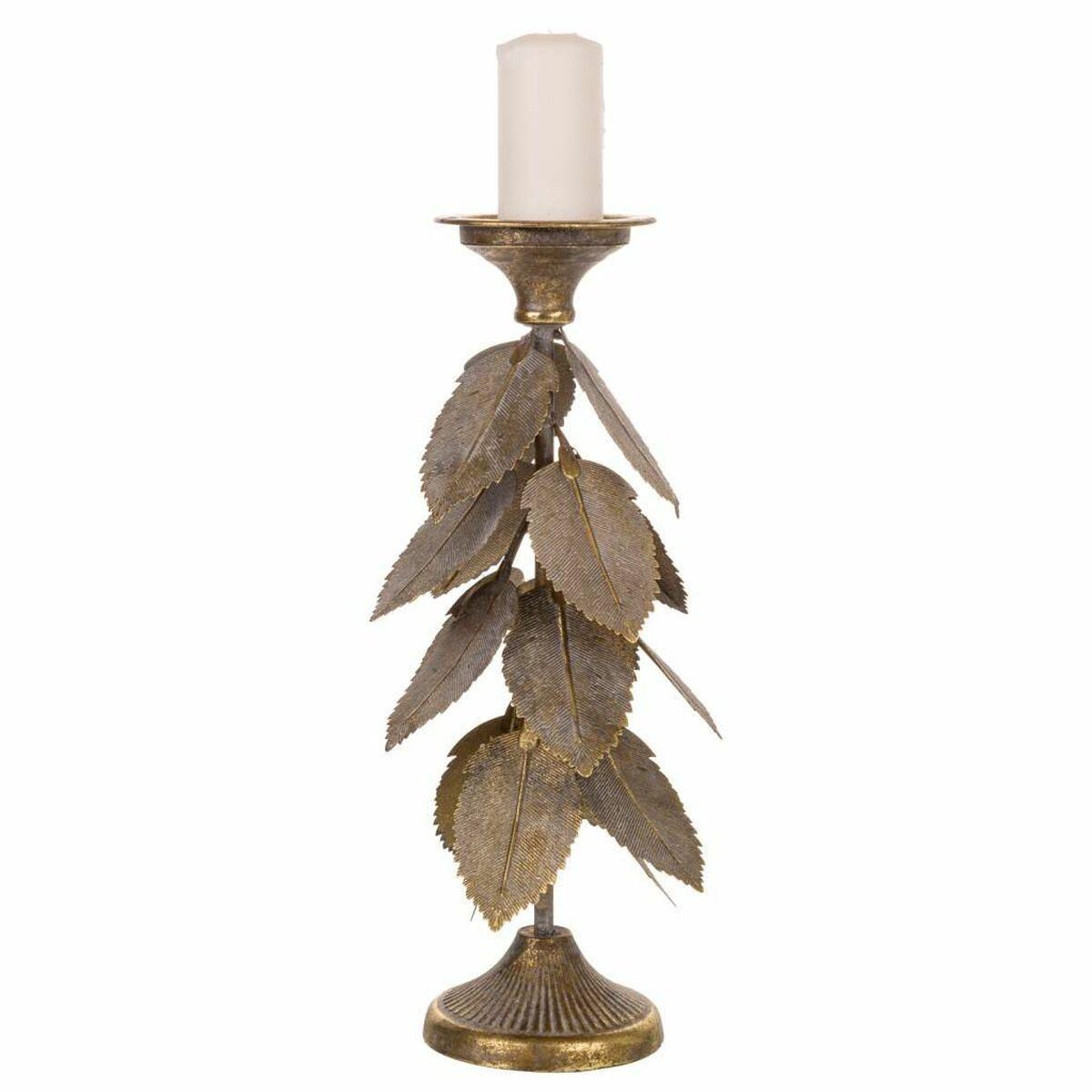 Candelero Alexandra House Living Dorado Hierro 19 x 43 x 19 cm Hojas