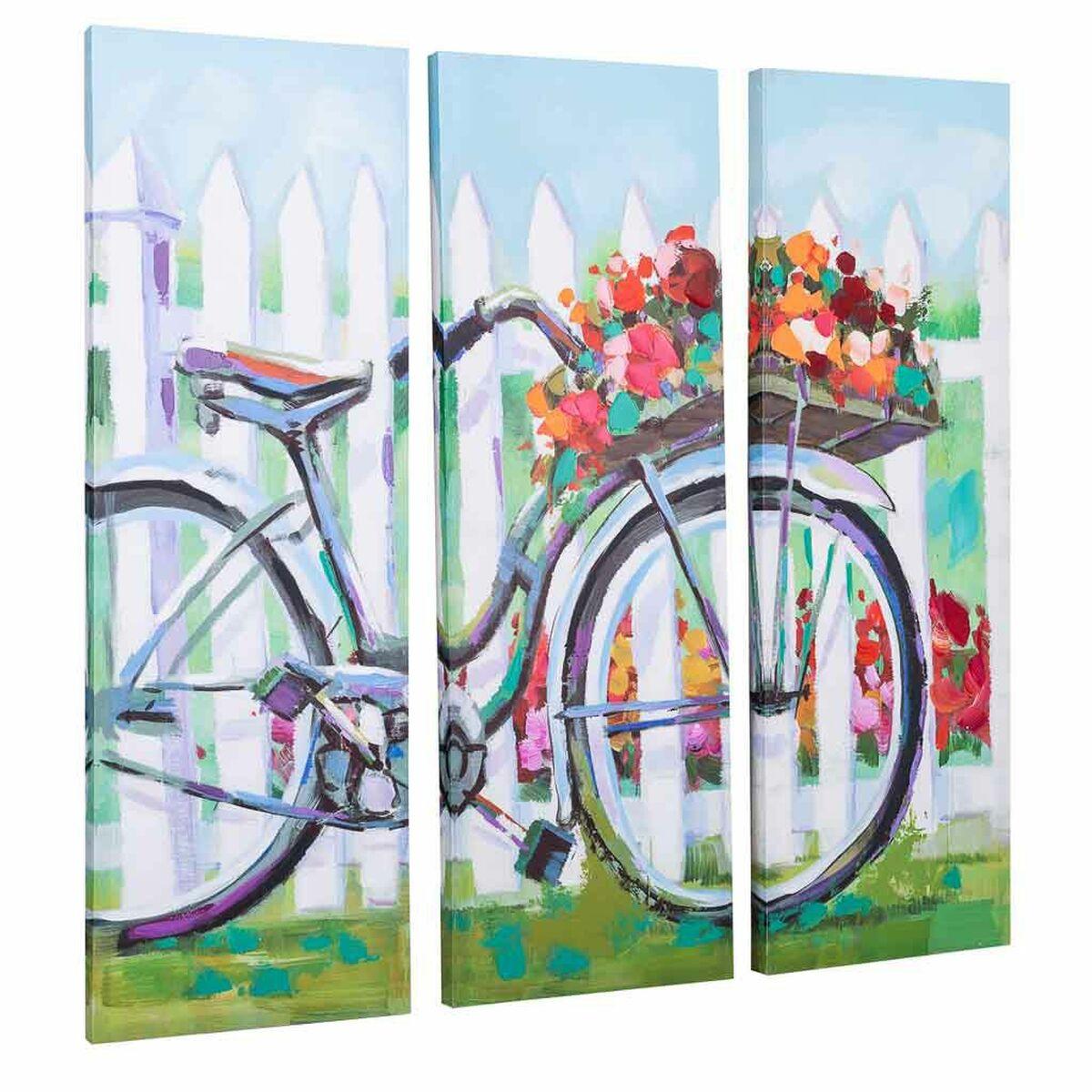 Cuadro Alexandra House Living Bike Lona Madera de abeto 90 x 3 x 30 cm