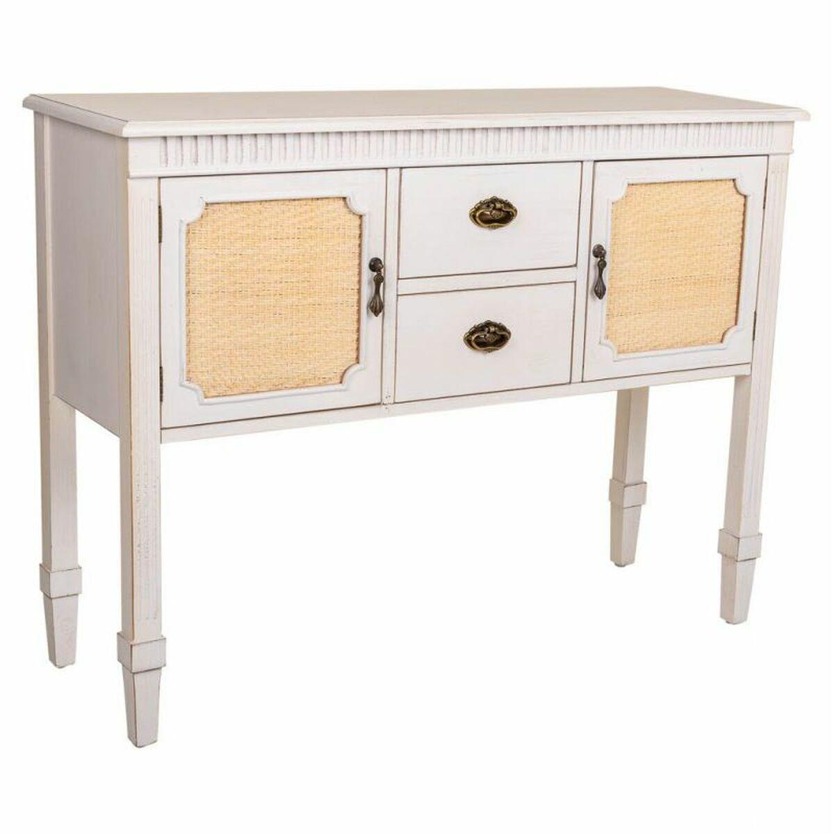Aparador Alexandra House Living Blanco Ratán Madera de abeto 36 x 82 x 108 cm
