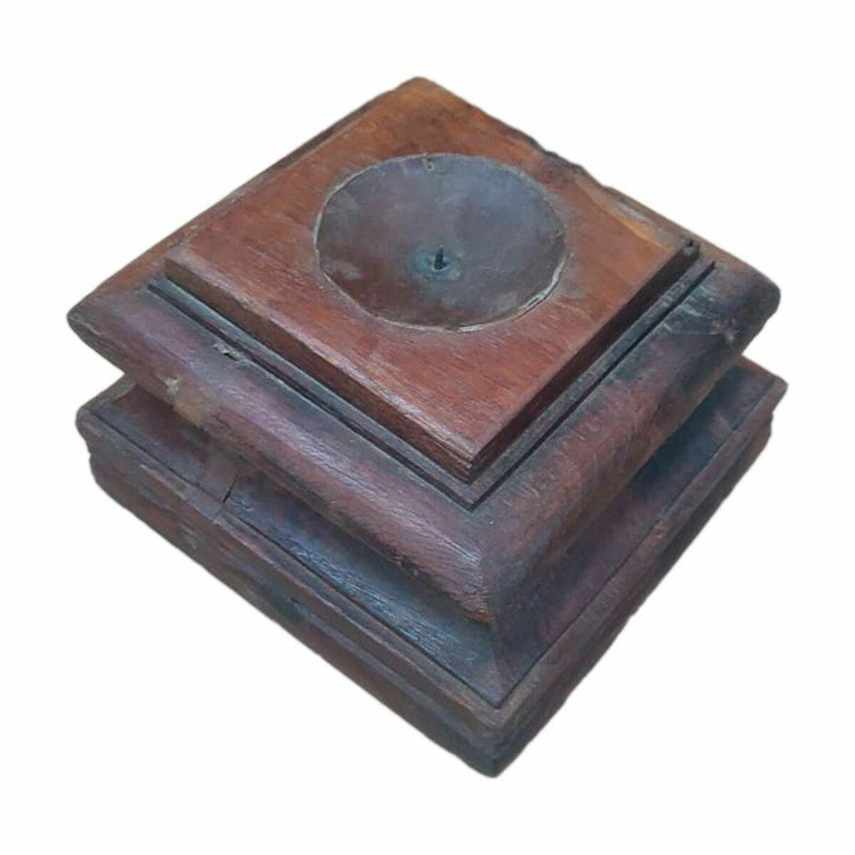 Candelero Alexandra House Living Marrón Madera Reciclada 26 x 23 x 26 cm