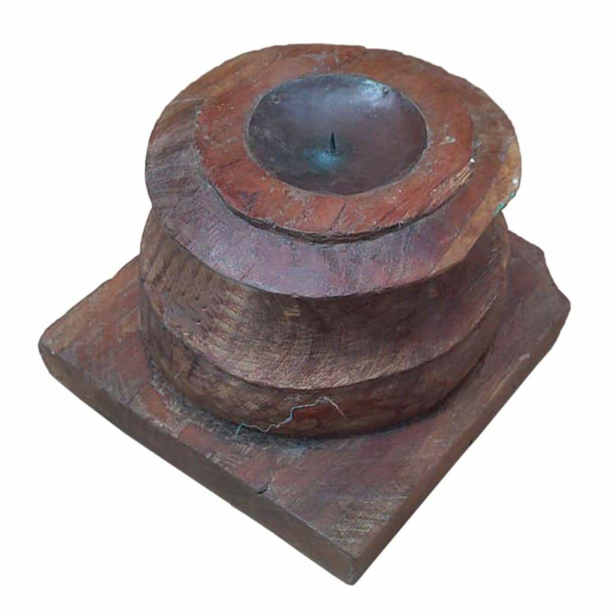 Candelero Alexandra House Living Marrón Madera Reciclada 26 x 23 x 26 cm