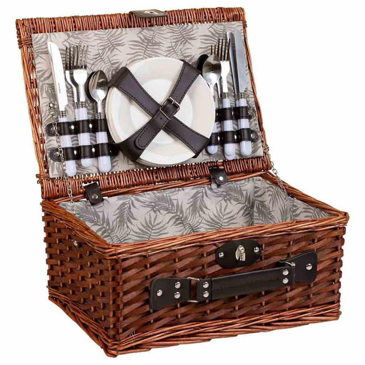 Cesta de Picnic Alexandra House Living Marrón Mimbre