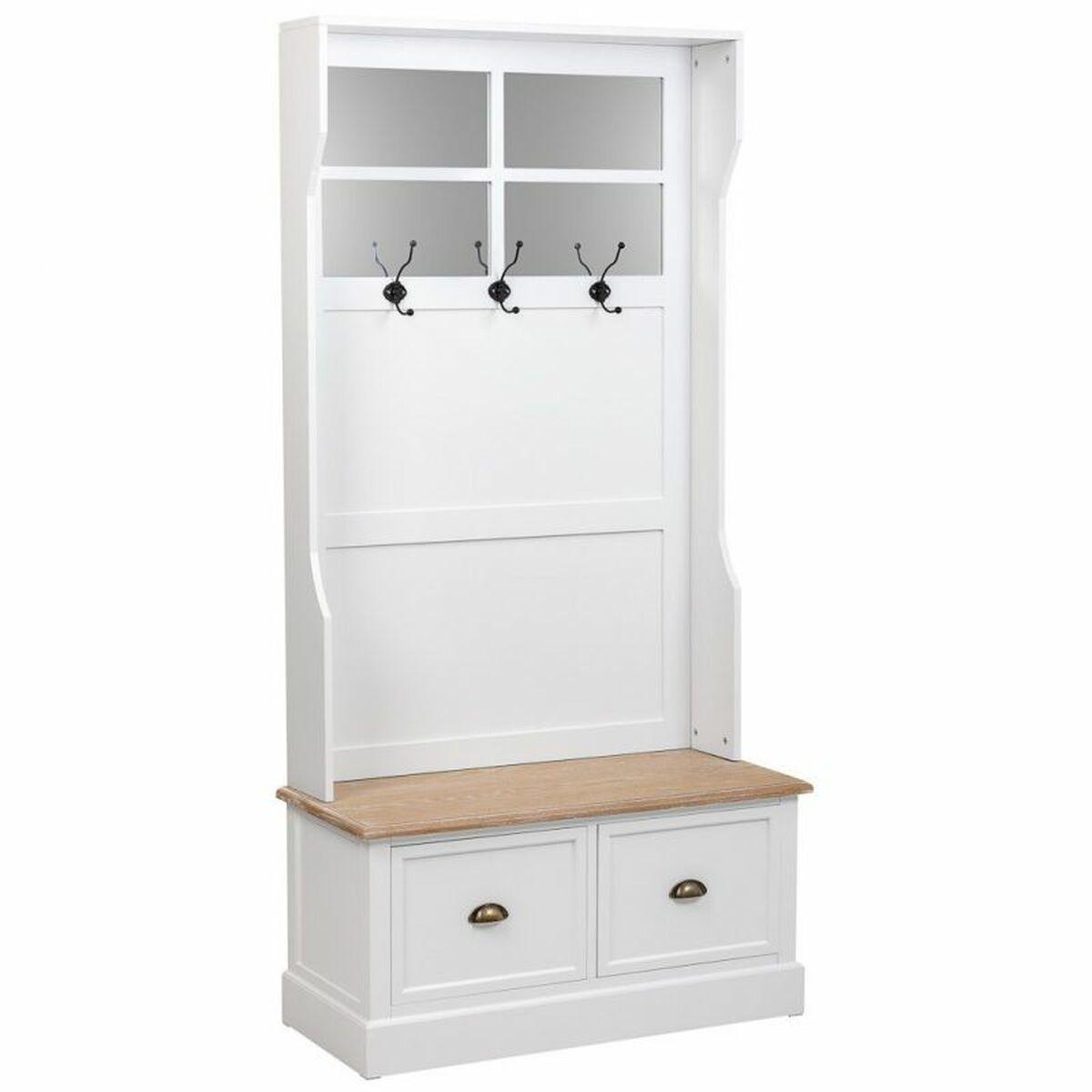 Perchero con Balda Alexandra House Living Blanco Marrón Aleación de Zinc Madera MDF 39 x 184 x 92 cm
