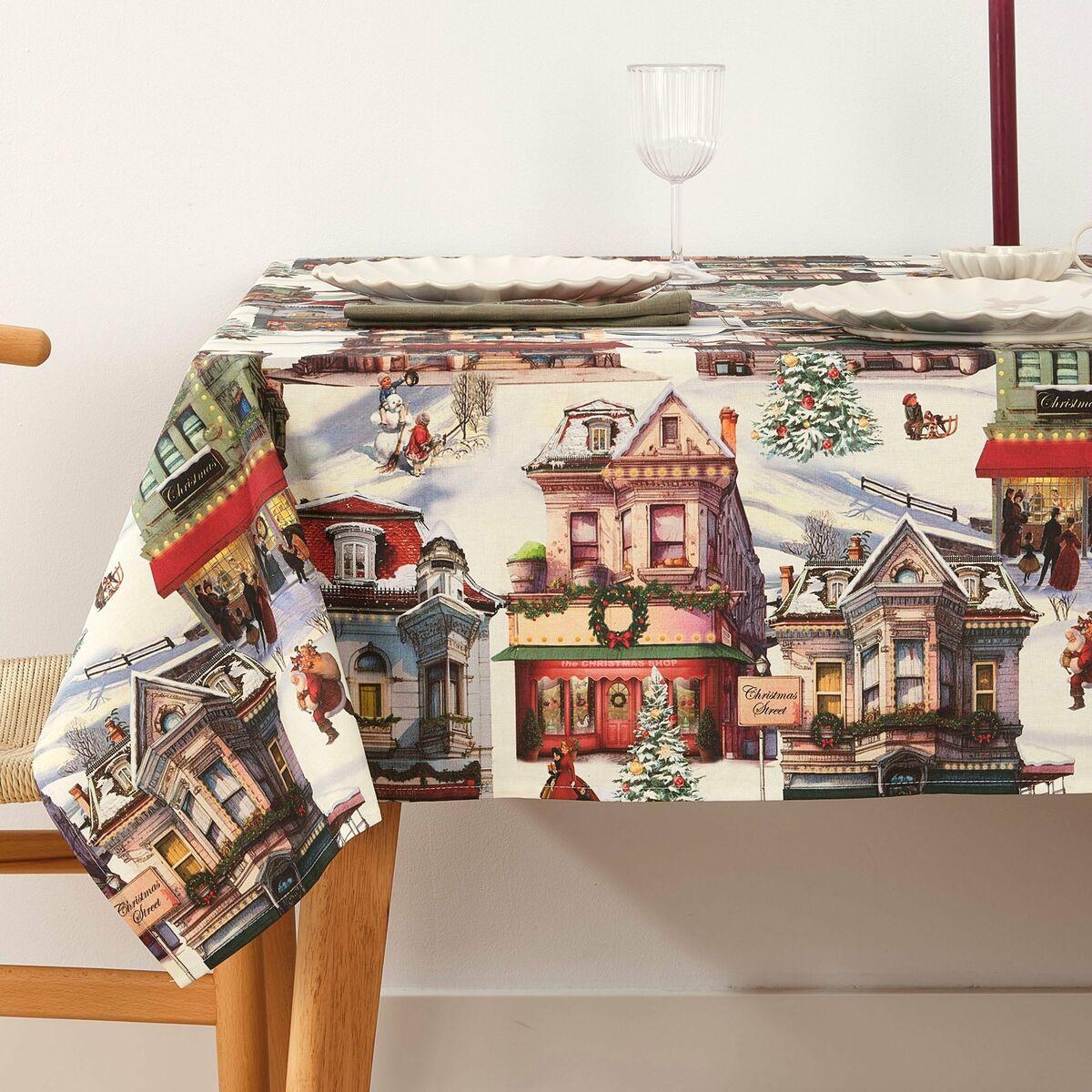 Mantel resinado antimanchas Belum Christmas City Multicolor 200 x 150 cm