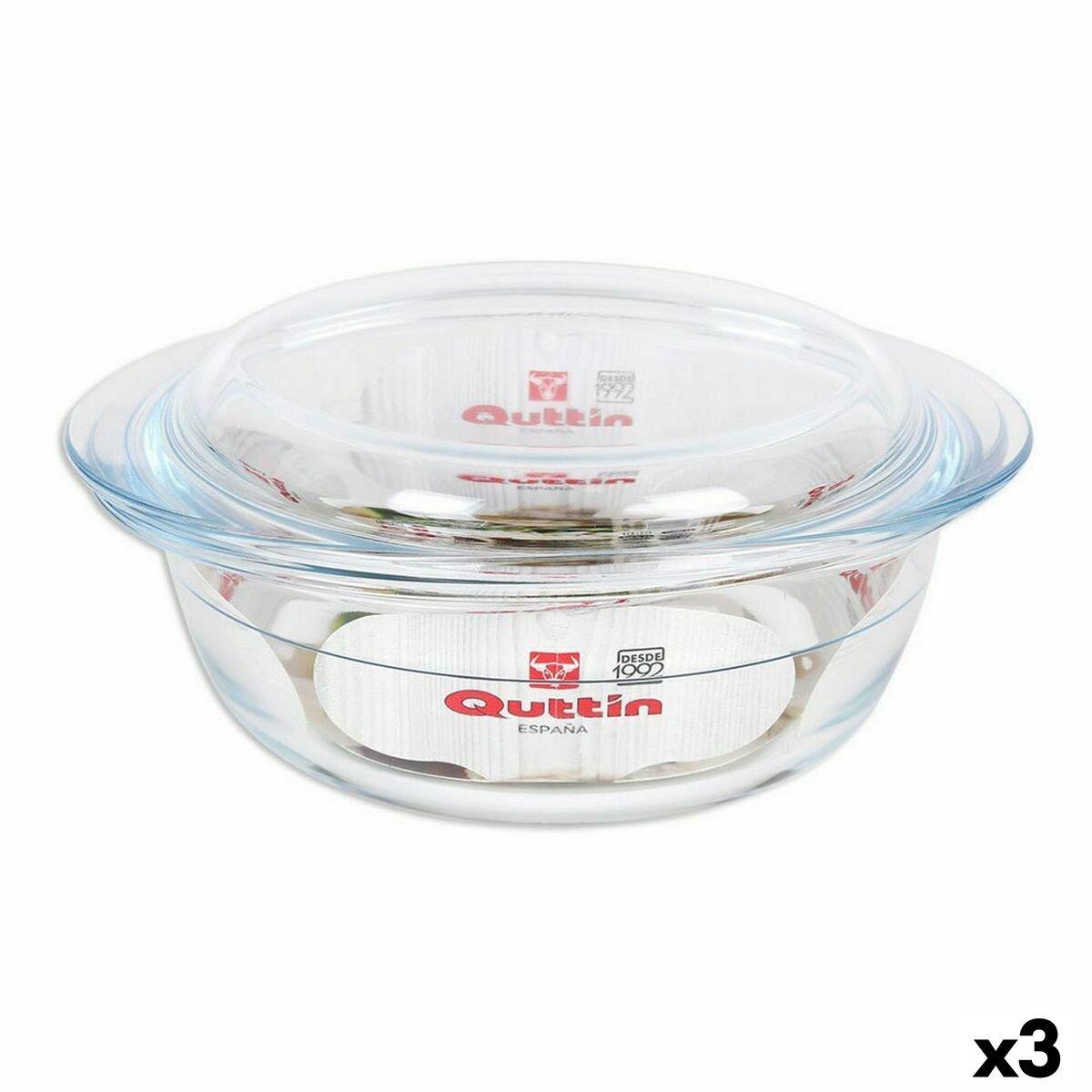 Cacerola Con Tapa Quttin Quttin Vidrio 1,1 + 0,3 L (3 Unidades)