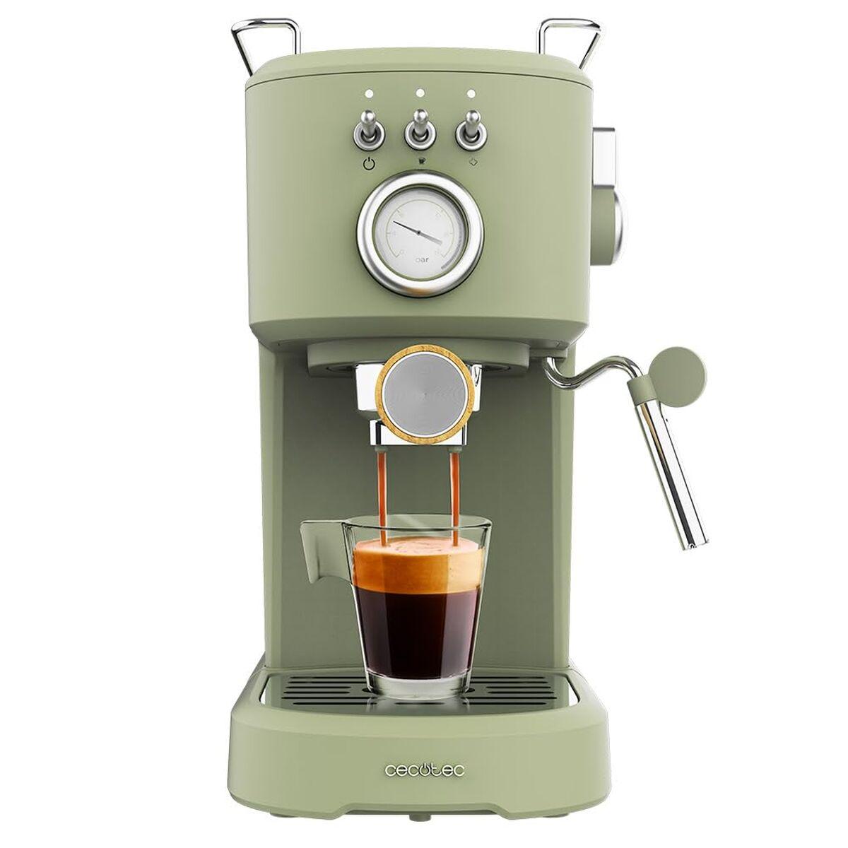 Cafetera Express Cecotec Power Espresso 20 Retro 1,25 L Verde Acero Inoxidable