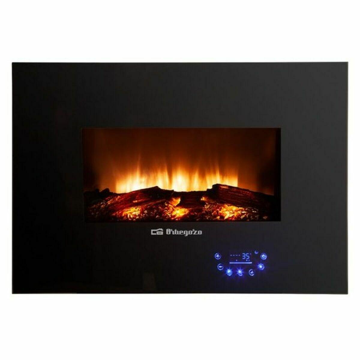 Chimenea Eléctrica Decorativa de Pared Orbegozo CM 8000 Negro 1800 W
