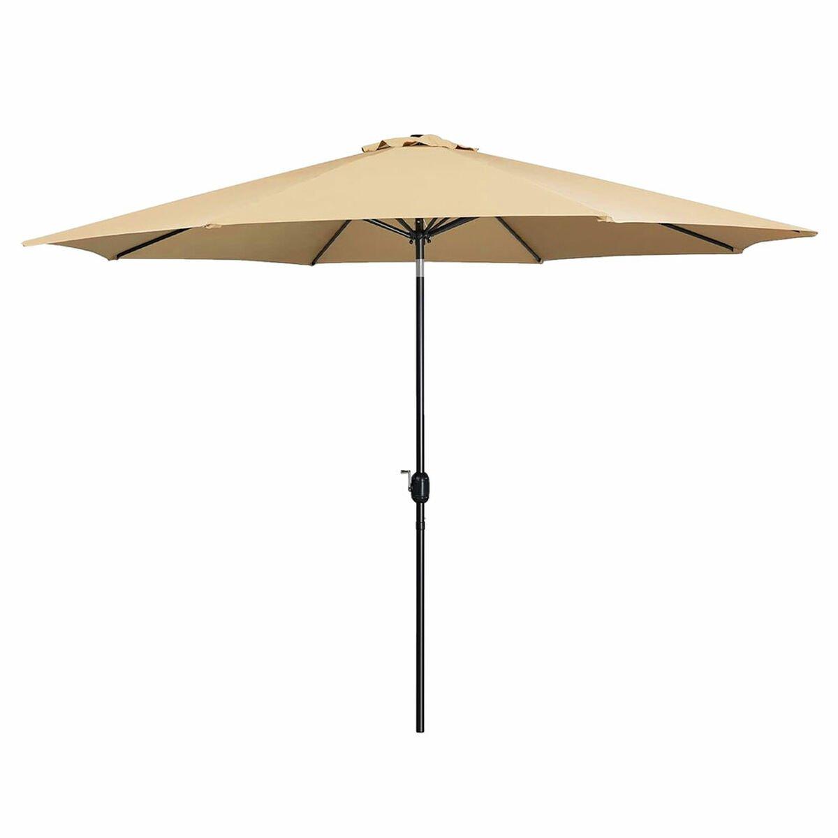 Marbueno Sombrilla Acero 8 Varillas D270 cm Polyester Marron Jardin, Piscina y Terraza 10482