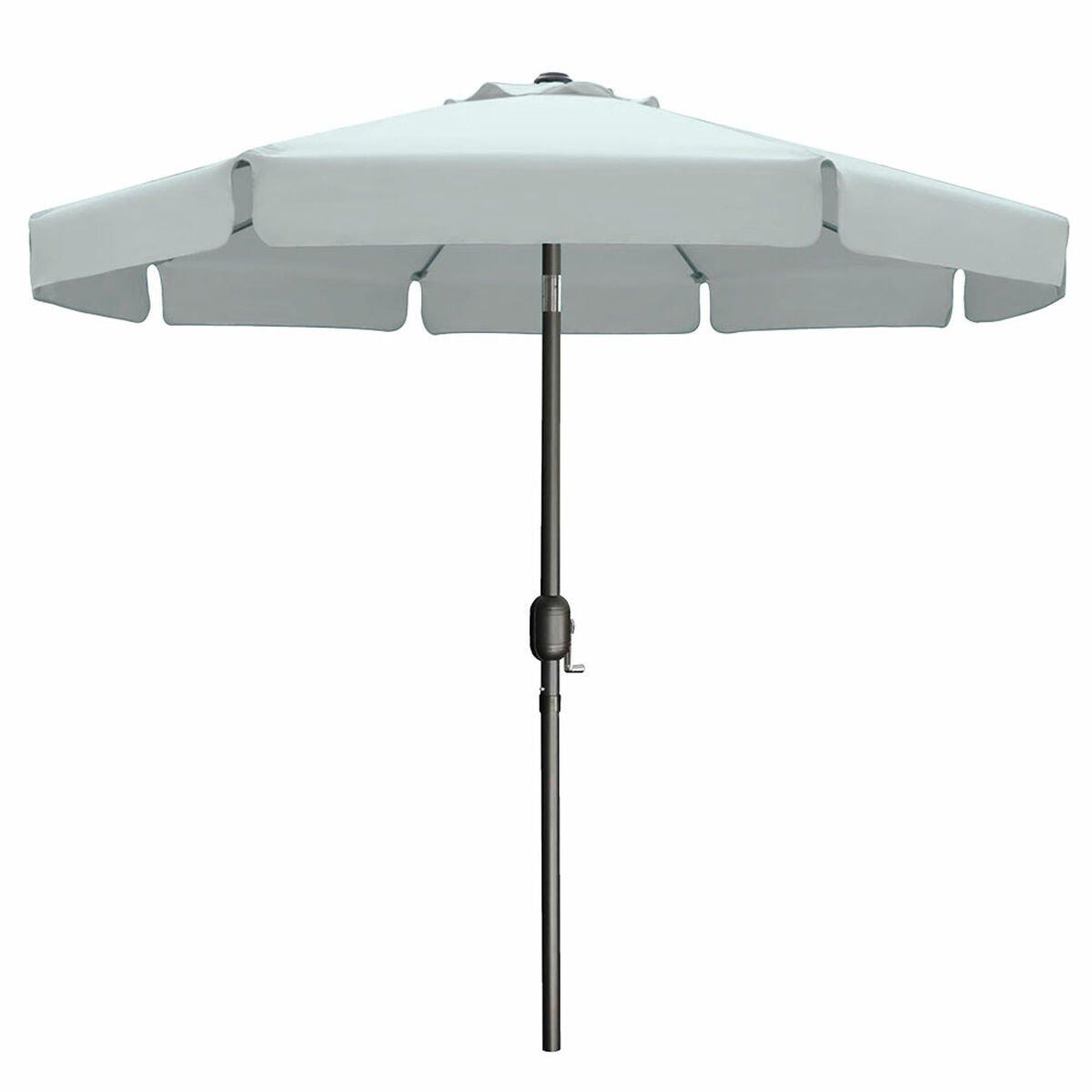 Marbueno Sombrilla Acero 8 Varillas D300 cm Polyester Blanco Jardin, Piscina y Terraza 10491