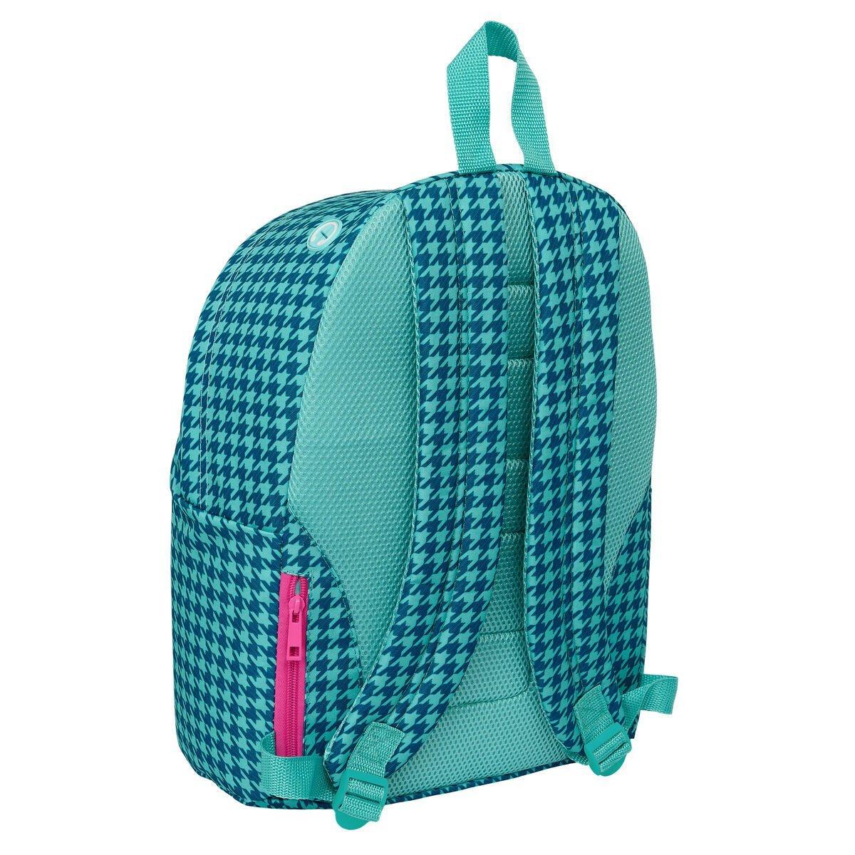 Mochila para Portátil Nait Nait Pata de gallo verde Verde 31 x 41 x 16 cm