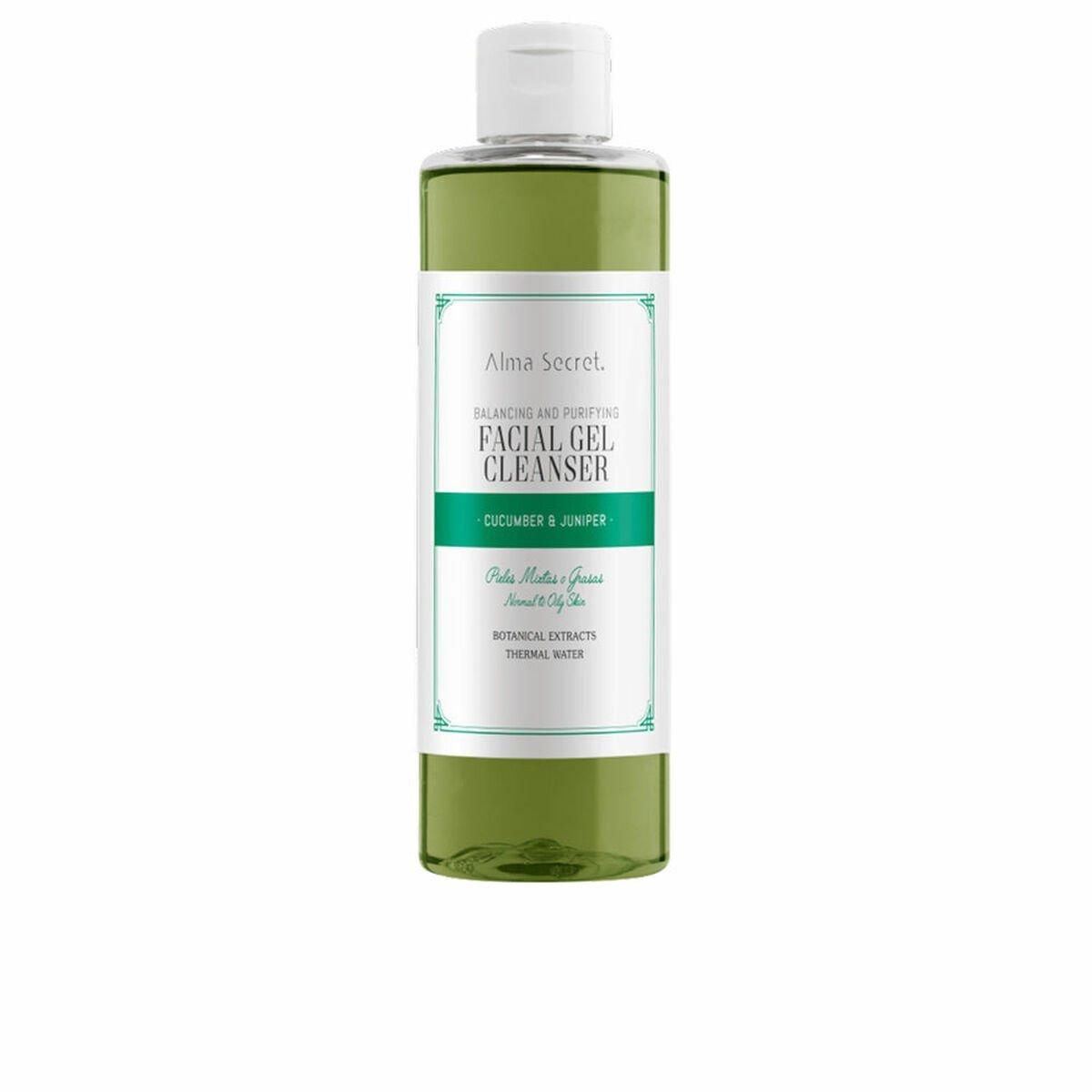 Gel Limpiador Facial Alma Secret Facial Gel Cleanser 200 ml Equilibrante Purificante Pepino Enebro