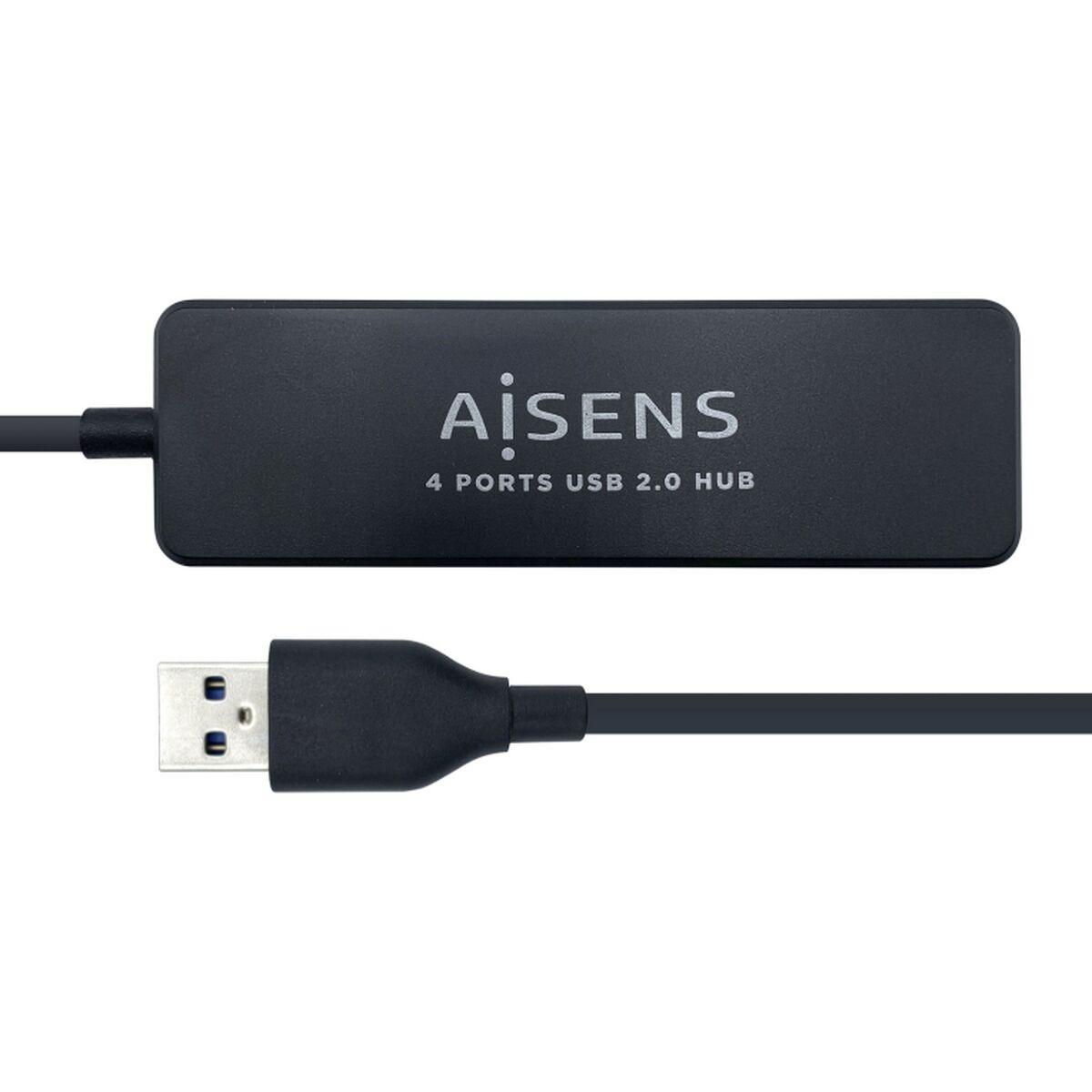 Hub USB Aisens A104-0402 Negro