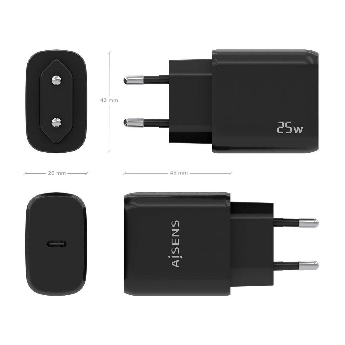 Cargador de Pared Aisens A110-0757 Negro 25 W