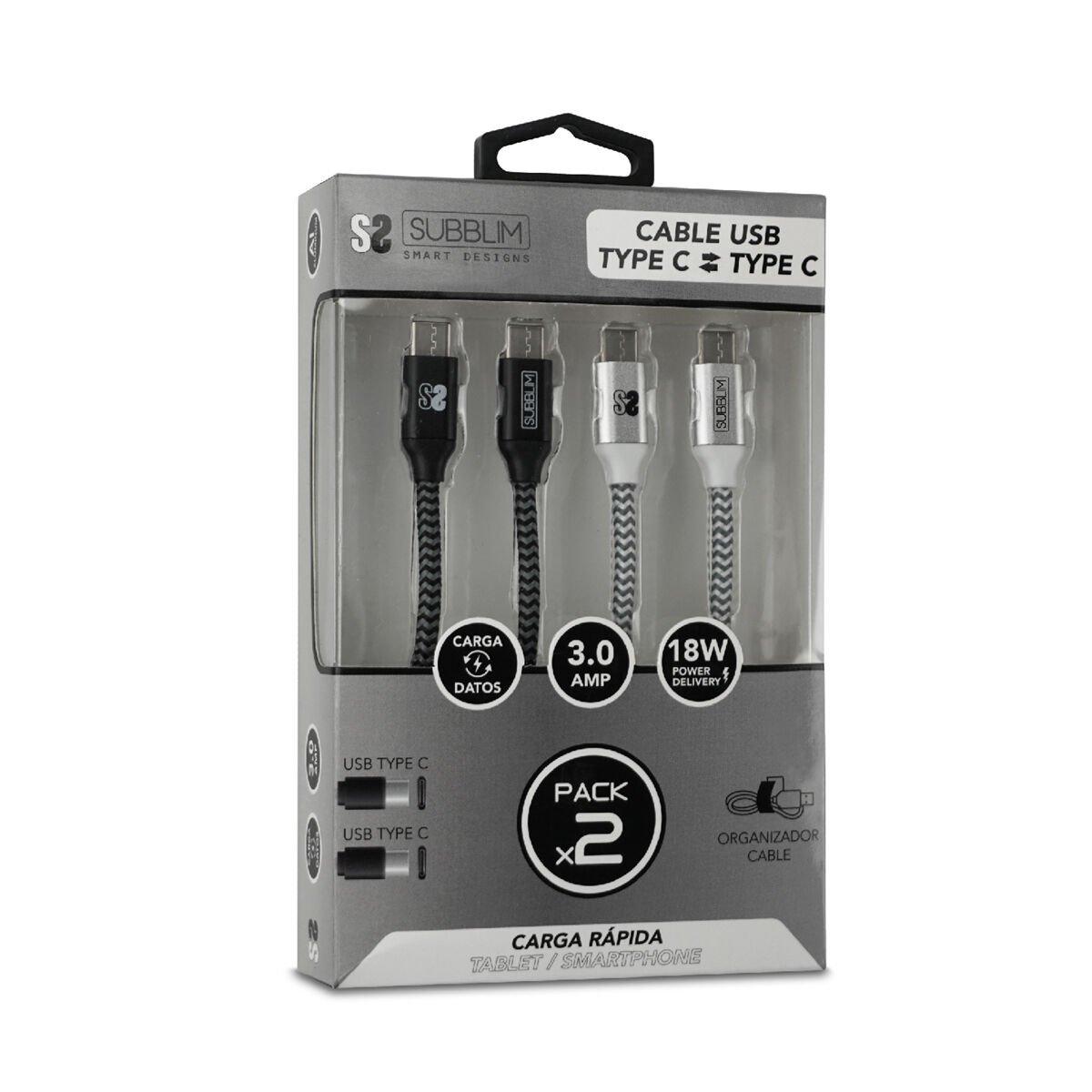 Cable USB-C Subblim SUB-CAB-4CC001