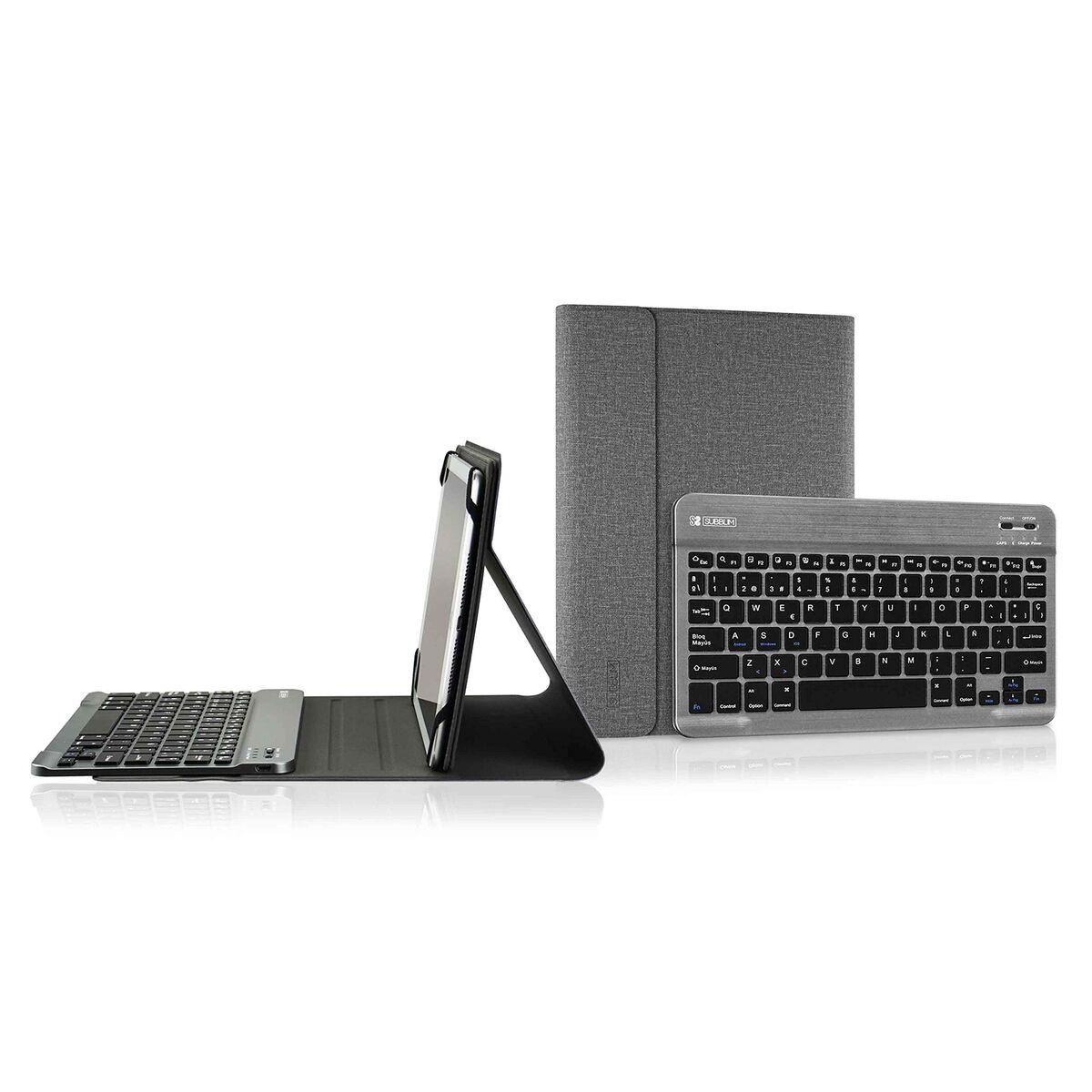 Funda para Tablet y Teclado Subblim SUB-KT2-BT0002 Gris Qwerty Español Bluetooth