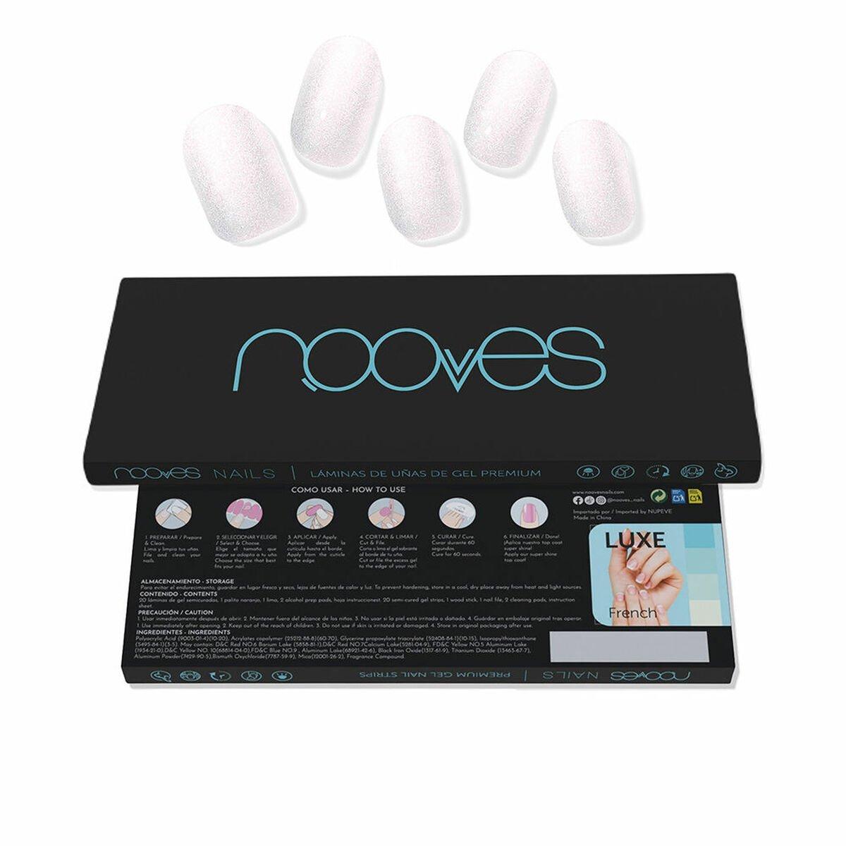 Láminas de Gel para Uñas Nooves Láminas De Uñas De Gel White pearl 20 Piezas