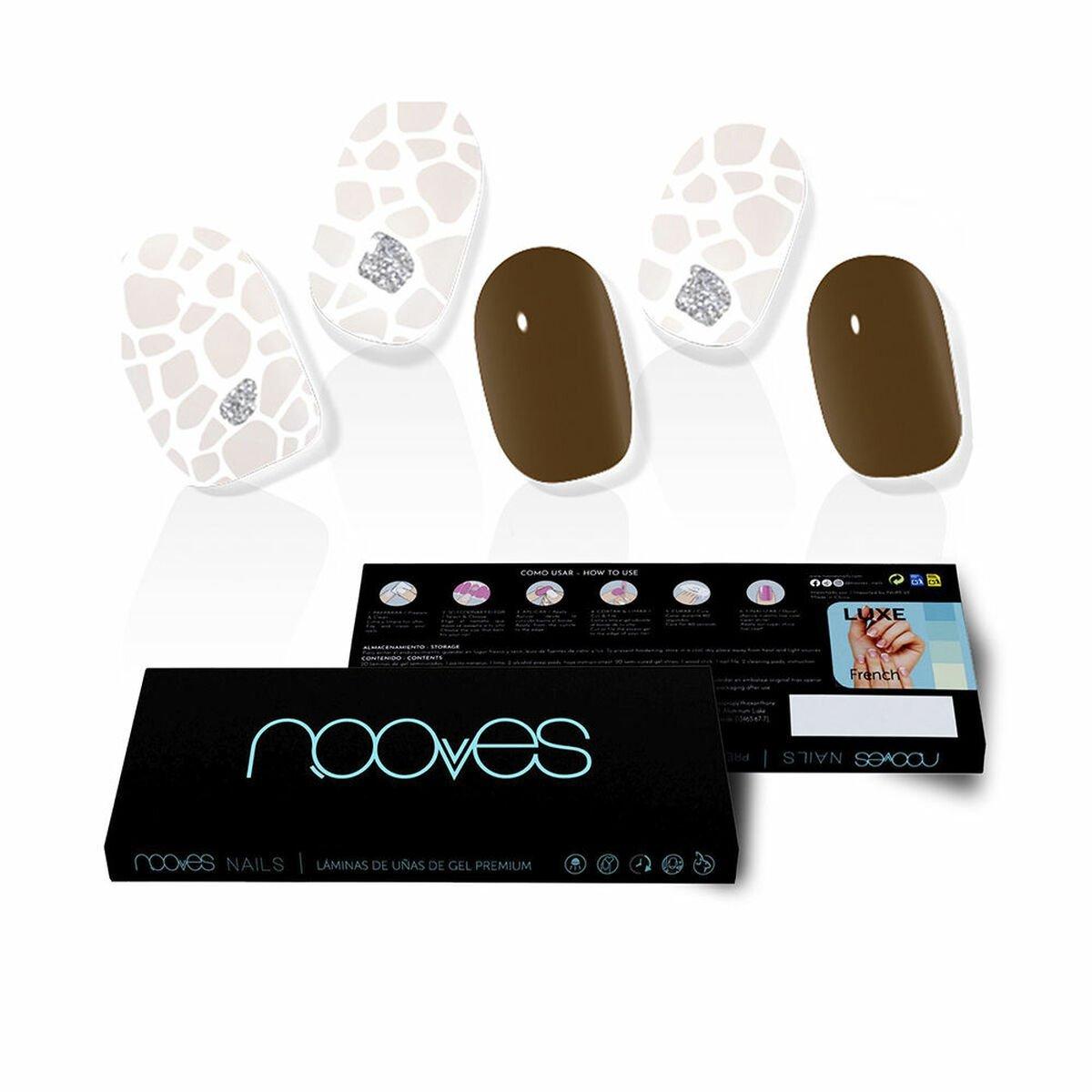 Uñas Postizas Nooves Suzanne Glitter Gel Autoadhesivas 20 Piezas