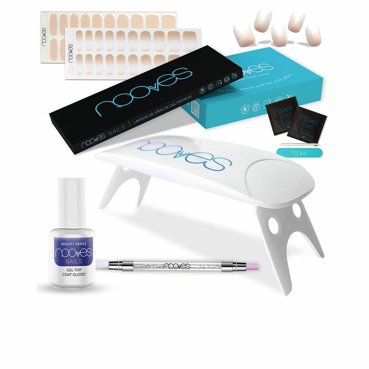 Set de Manicura Nooves Premium Láminas de Gel para Uñas Beige 8 Piezas