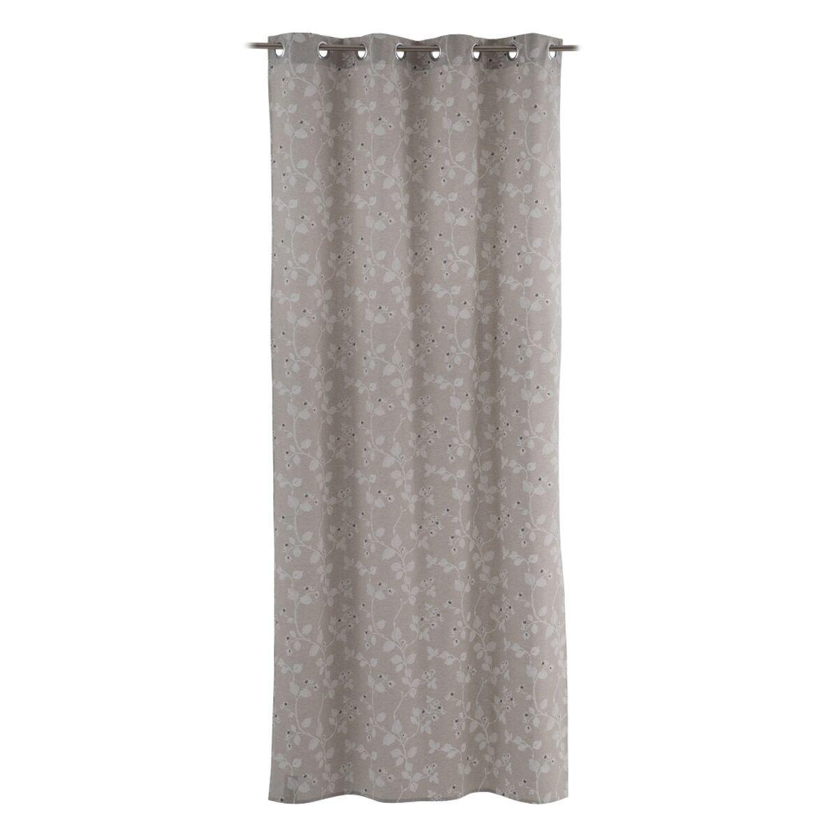 Cortina Gris Flores 140 x 260 cm