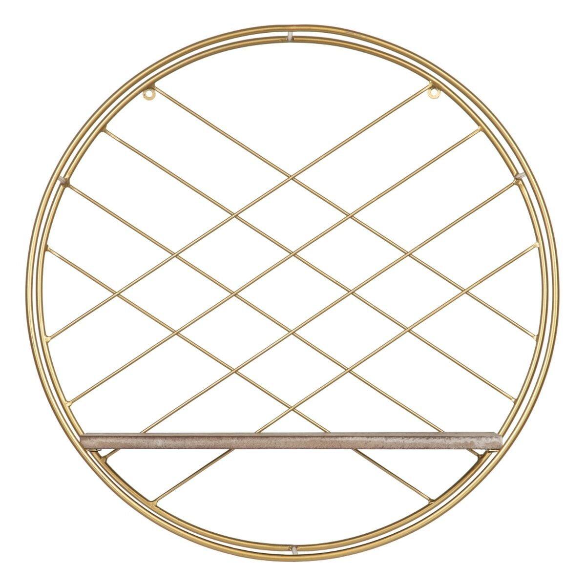 Estante 51 x 14 x 51 cm Natural Dorado Metal Madera