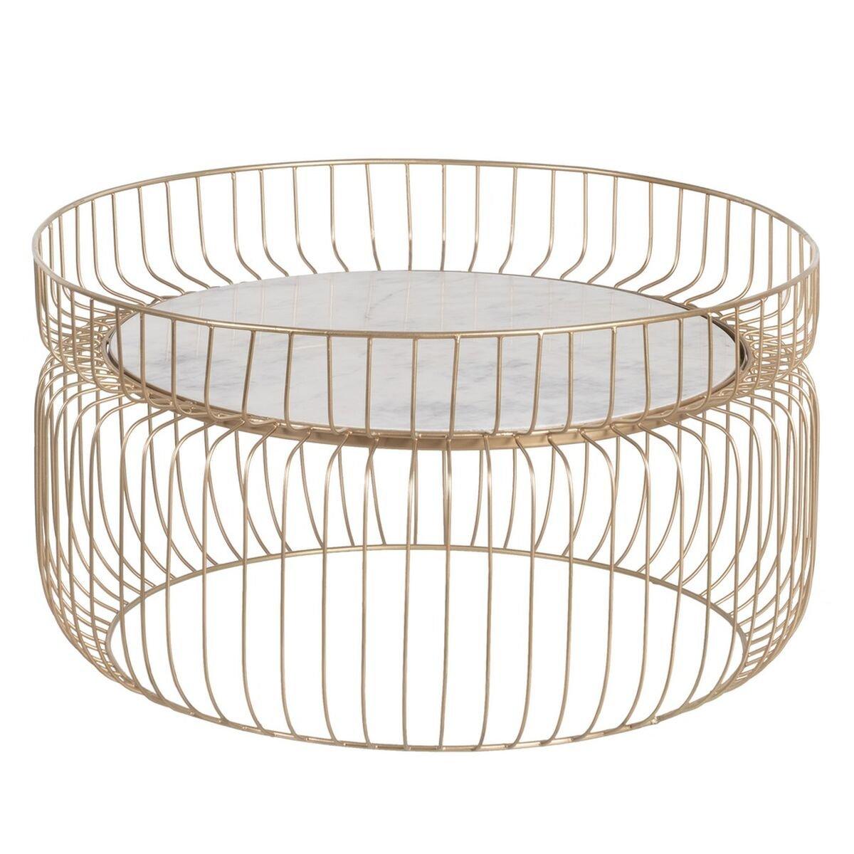 Mesa de Centro Blanco Dorado 72 x 72 x 40 cm
