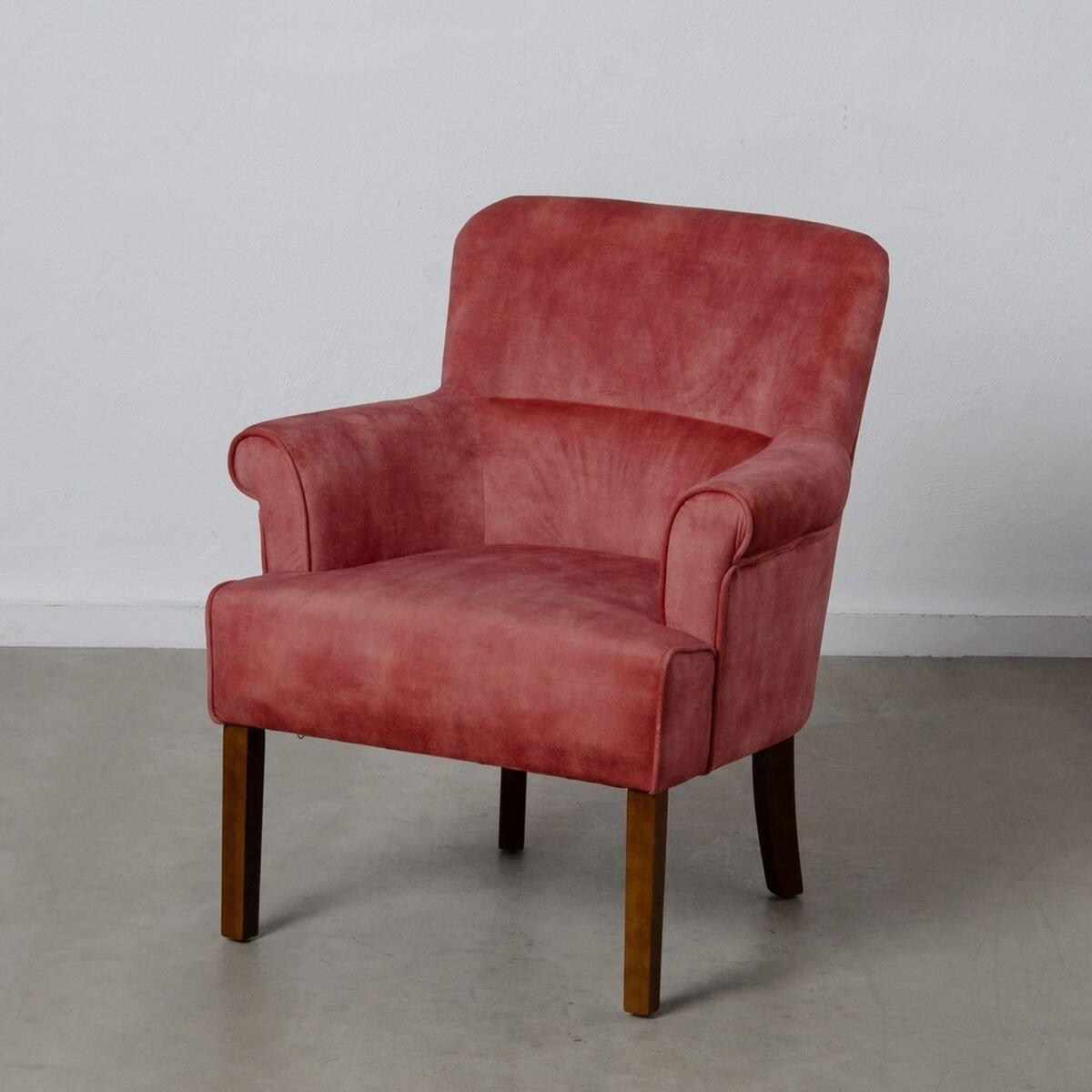 Sillón 77 x 64 x 88 cm Tejido Sintético Madera Rojo Oscuro