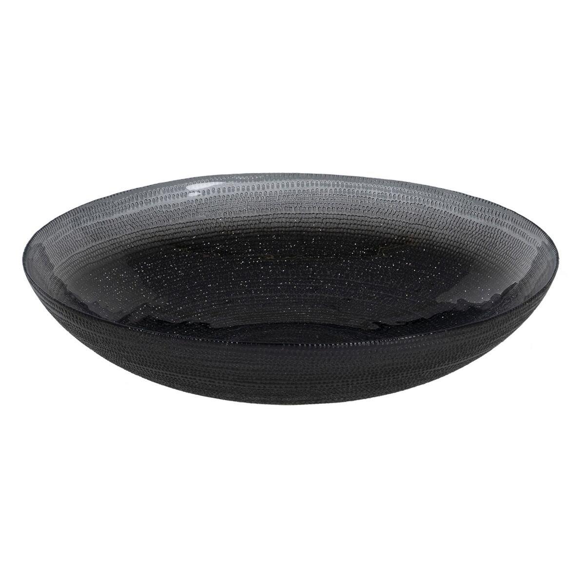 Centro de Mesa Negro Cristal 30 x 30 x 6,5 cm