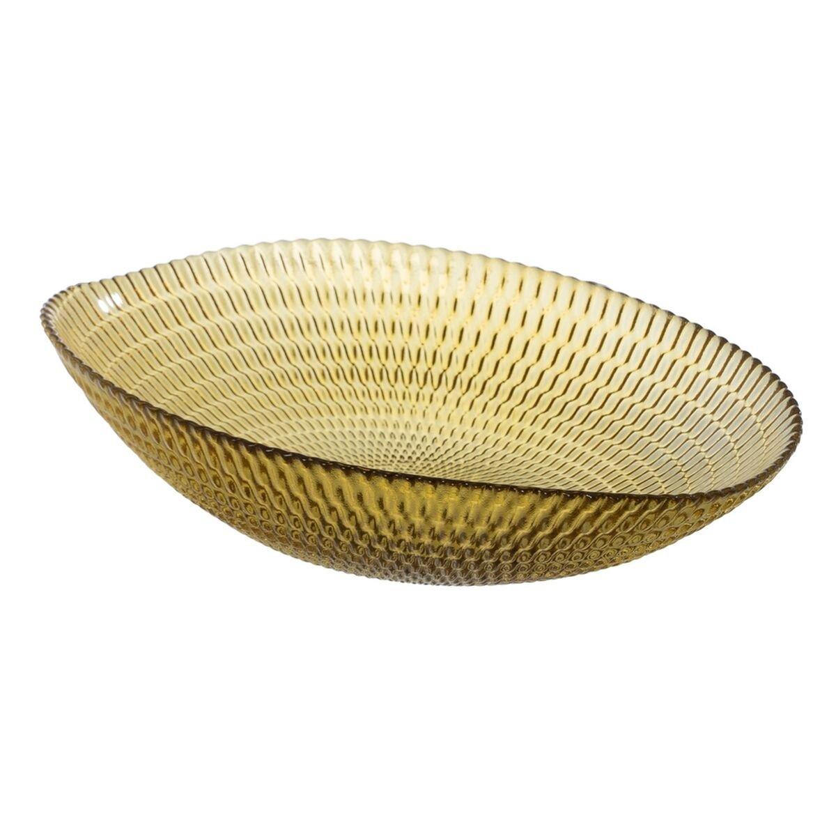 Centro de Mesa Amarillo Cristal 21 x 21 x 6,5 cm