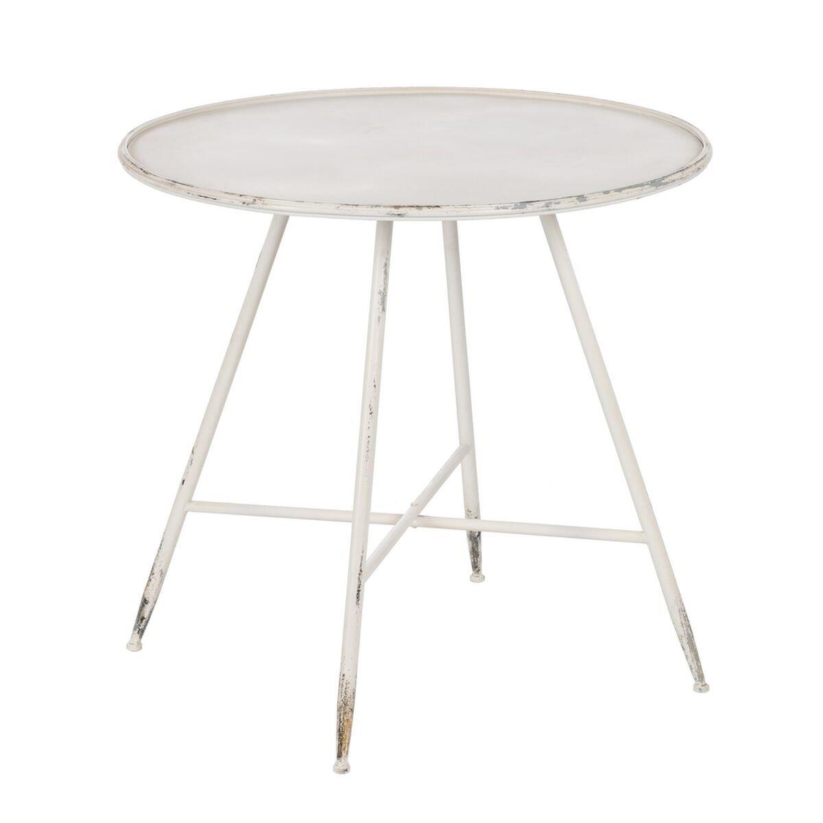 Mesita Auxiliar Crema Hierro 80 x 80 x 75 cm