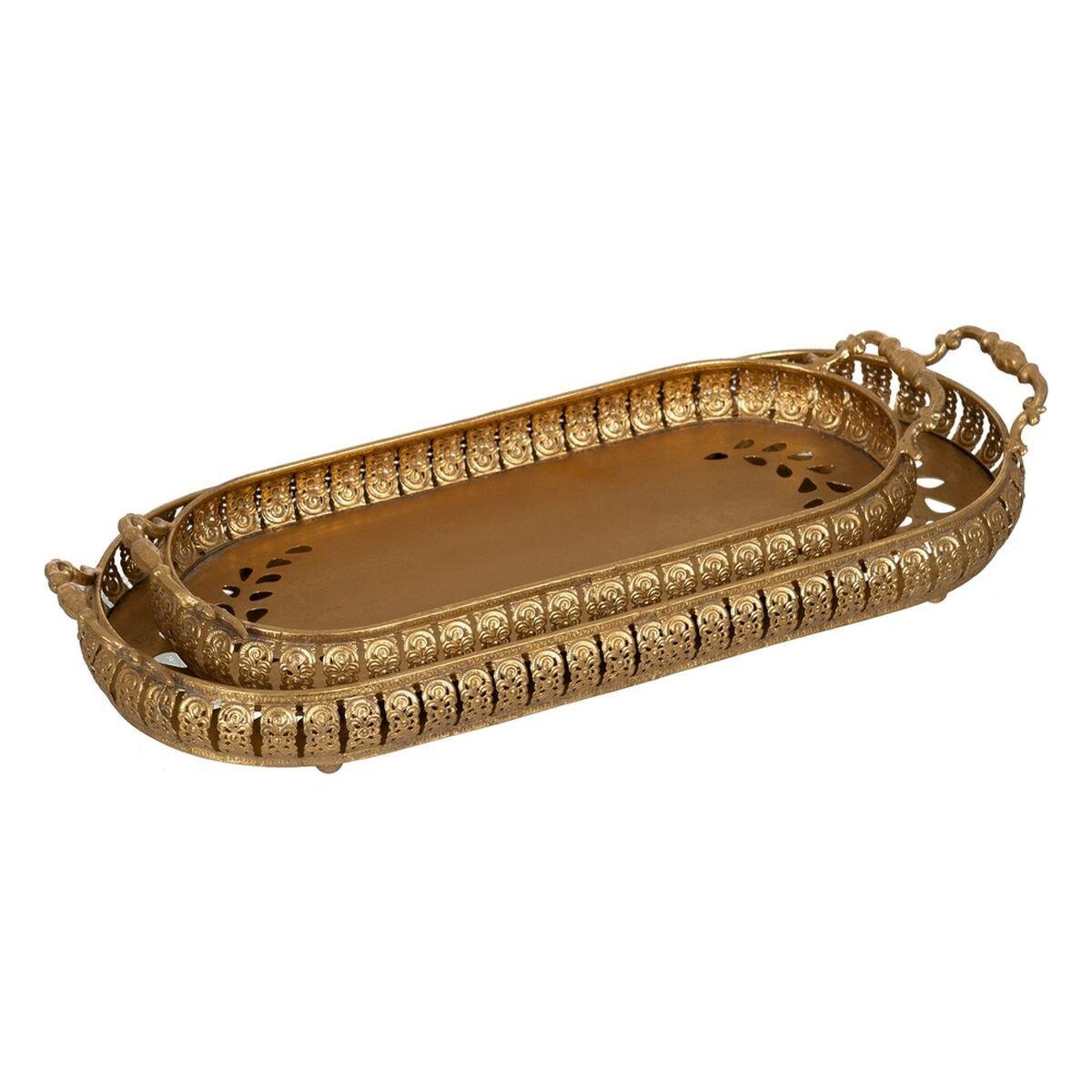 Bandeja de Aperitivos Dorado Hierro 55 x 22 x 8,5 cm (2 Unidades)