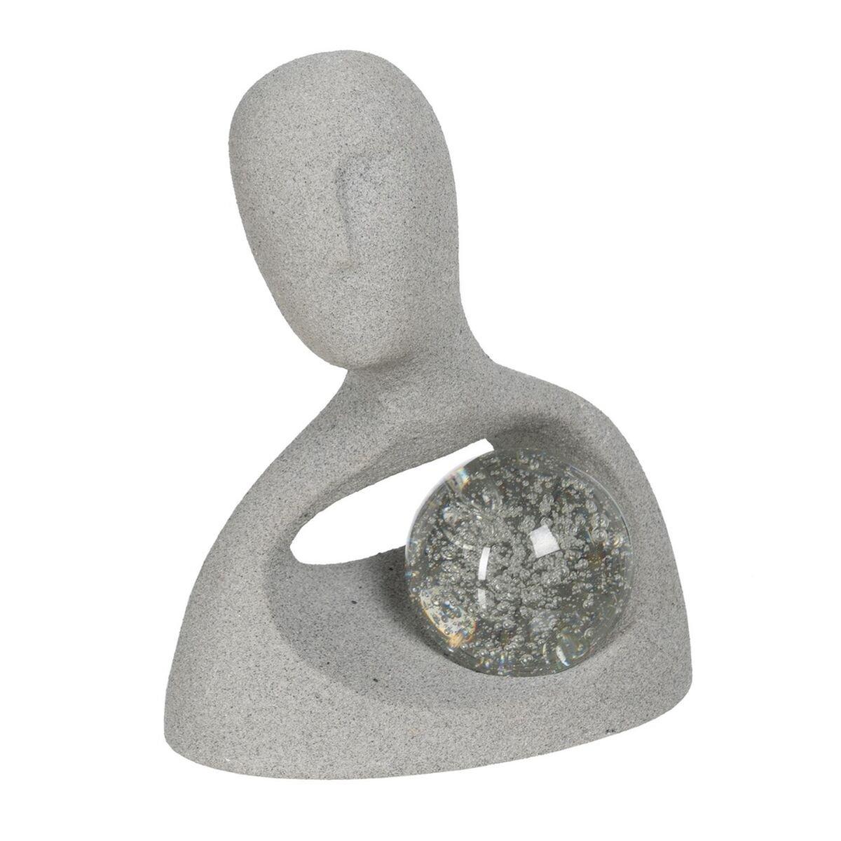 Escultura Gris Resina Hombre 24,8 x 13,7 x 30,2 cm