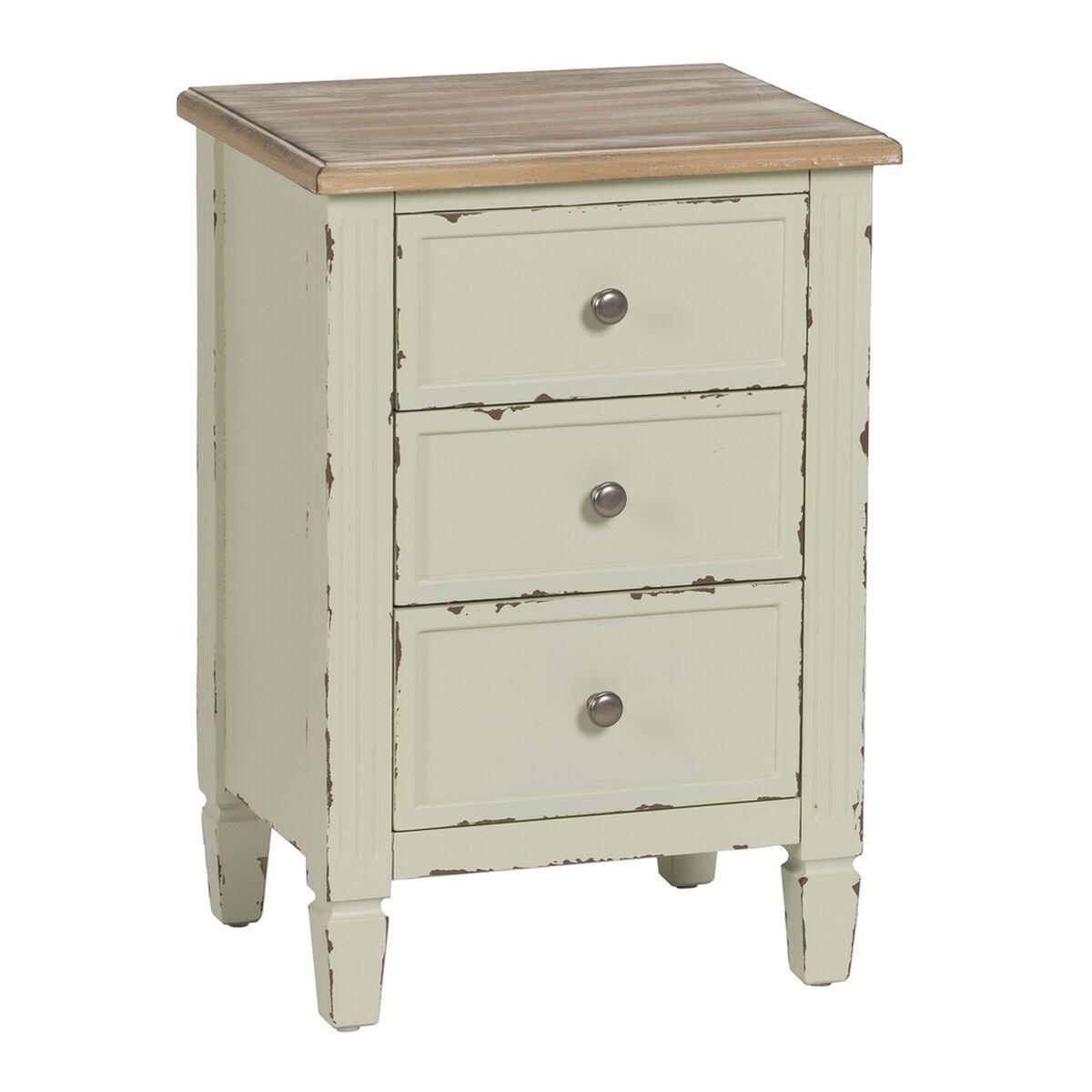 Mesita de Noche Beige Natural Madera de abeto DMF 45 x 35 x 65 cm