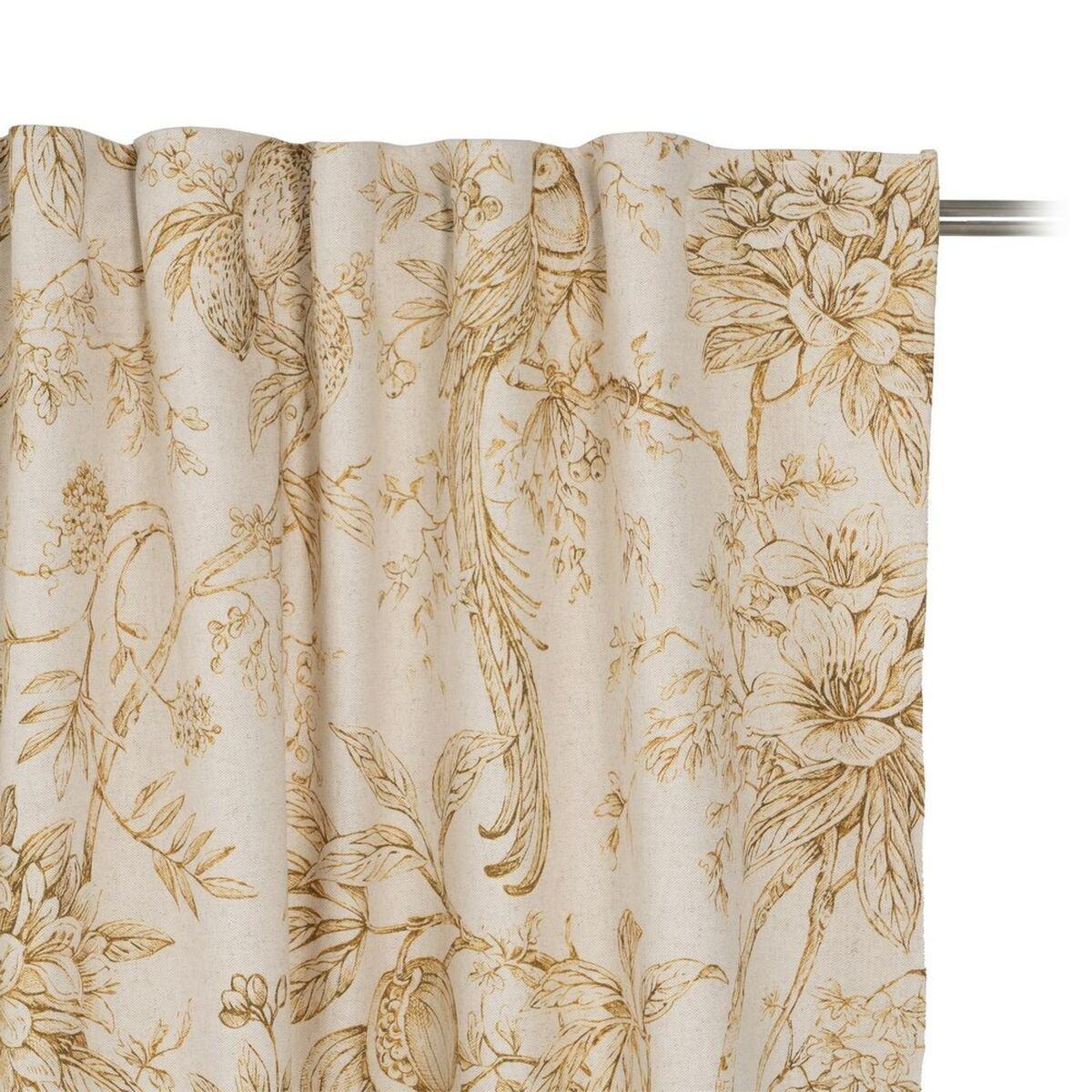 Cortina Blanco Mostaza Pájaro 140 x 270 cm