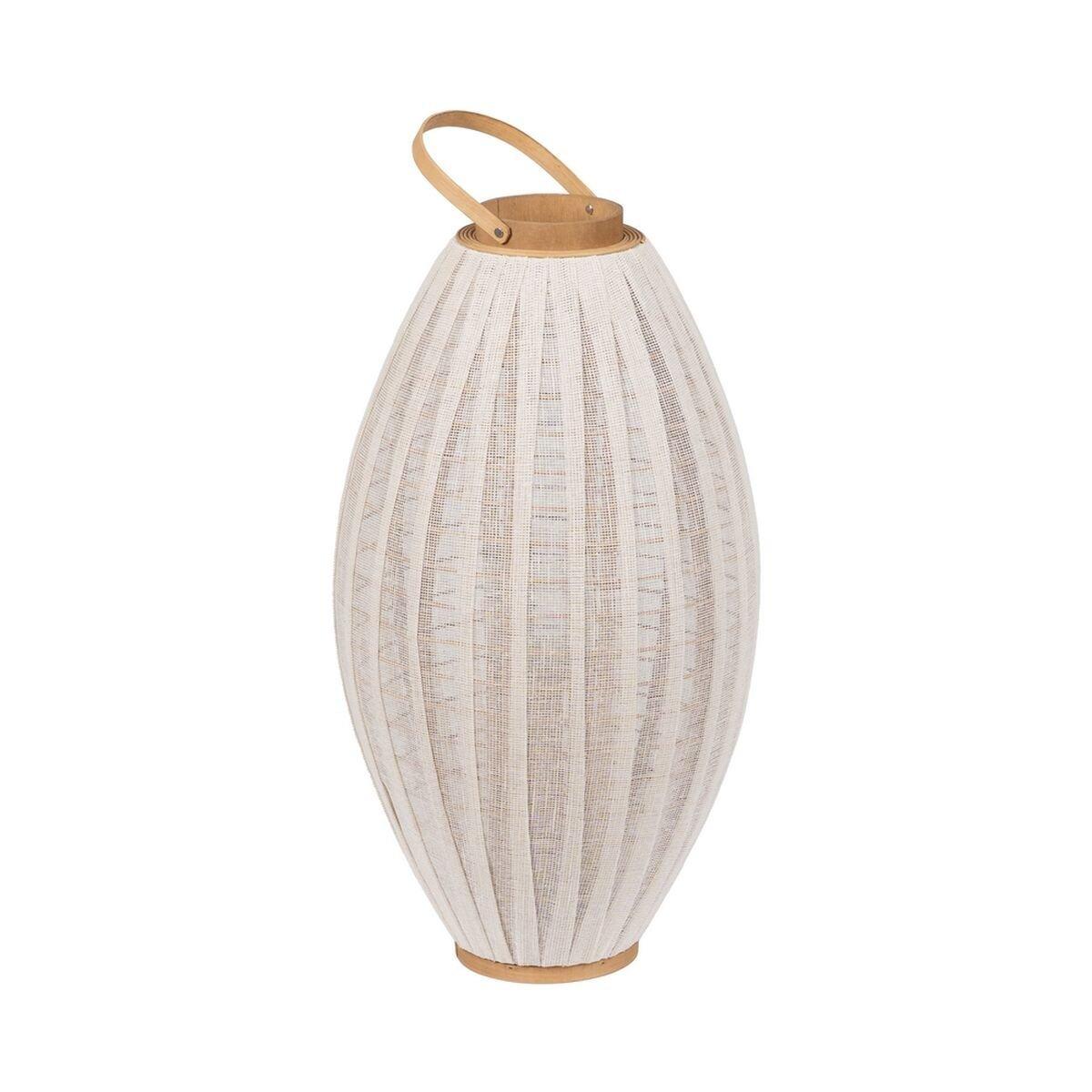 Farol Beige Natural Bambú Cristal 38 x 38 x 70 cm