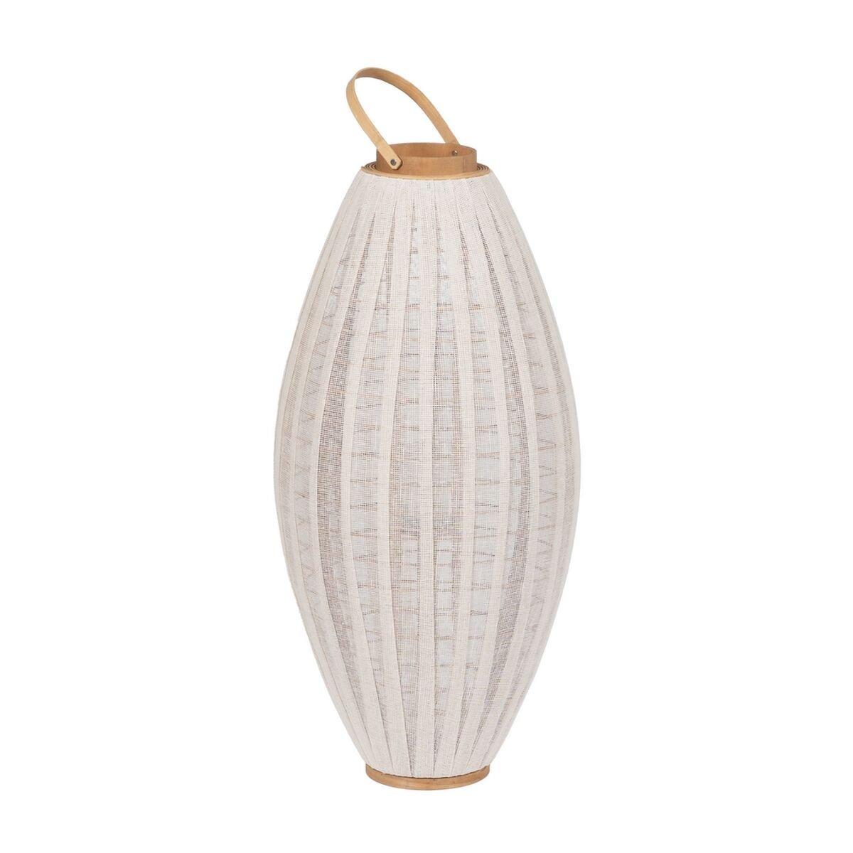 Farol Beige Natural Bambú Cristal 40 x 40 x 83 cm