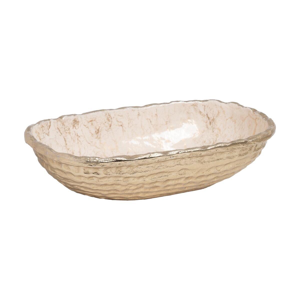 Centro de Mesa Blanco Champán Aluminio 39 x 23,25 x 9,5 cm