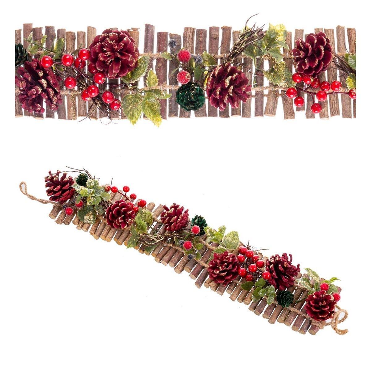 Colgador para Puertas Rojo Multicolor Ratán Plástico Foam Piñas Navidad 50 x 10 x 6 cm