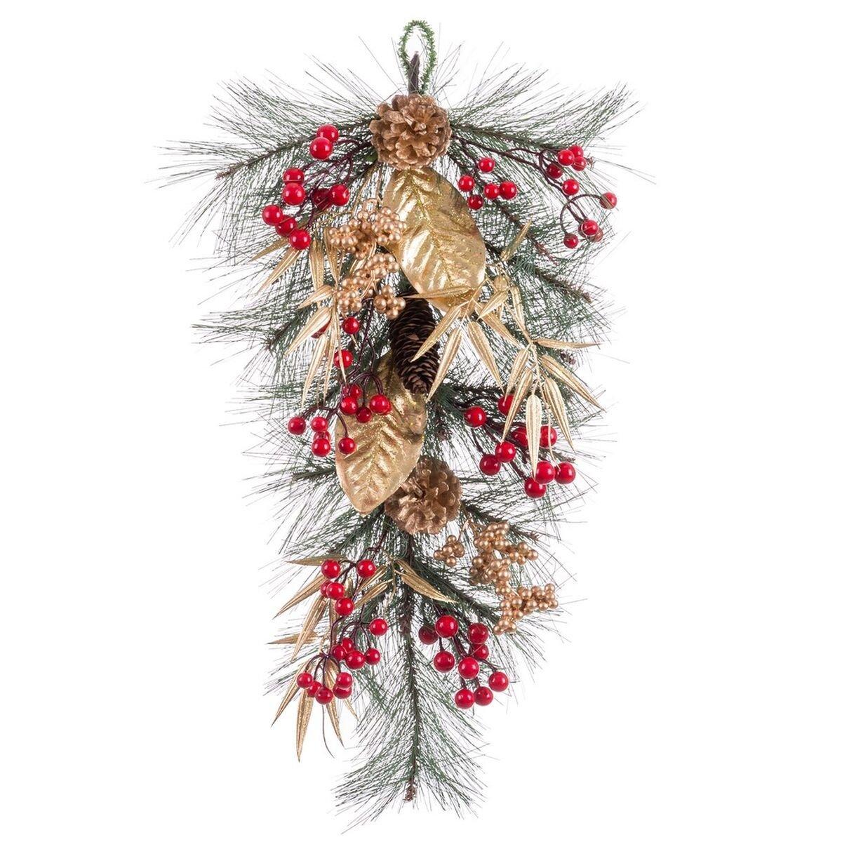 Colgador para Puertas Multicolor Dorado Plástico Piñas Navidad 30 x 12 x 60 cm 60 cm