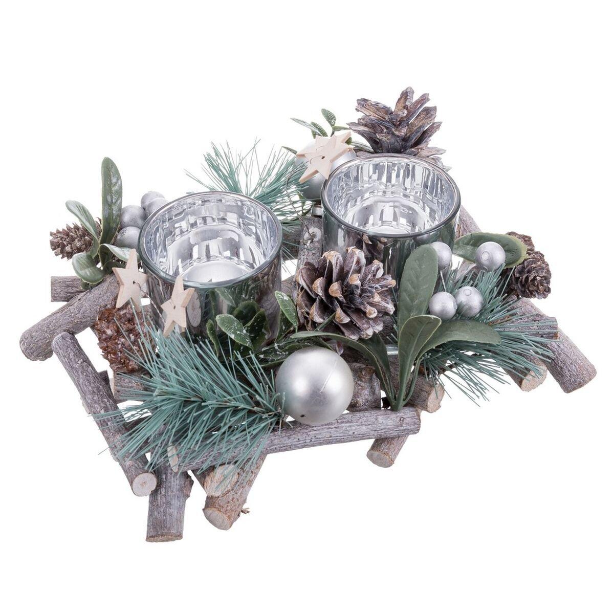 Portavelas Navideño Multicolor 20 x 14 x 8 cm