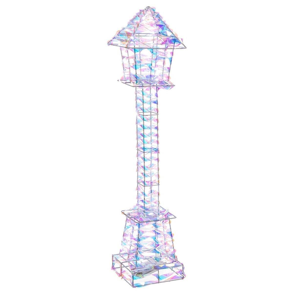 Decoración luminosa Plateado Farolas 13 x 13 x 58 cm