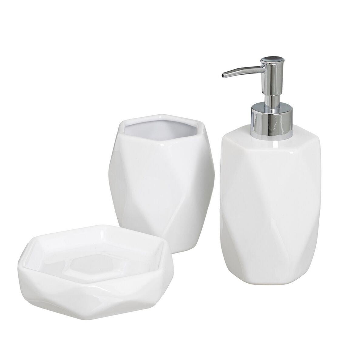 Set de Baño Blanco Cerámica 23,5 x 8 x 23,5 cm