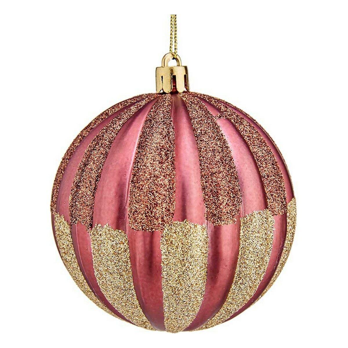Bola de Navidad Krist+ 00862 Rosa PVC Plástico Ø 8 cm 6 Unidades