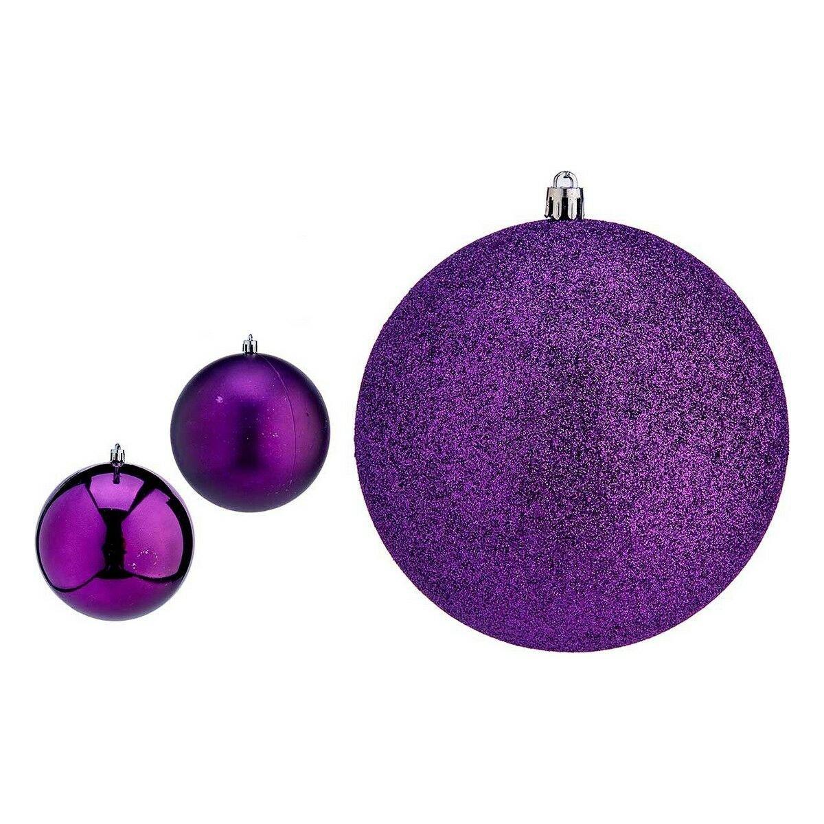 Bolas de Navidad Krist+ Morado PVC Ø 12 cm 6 Unidades