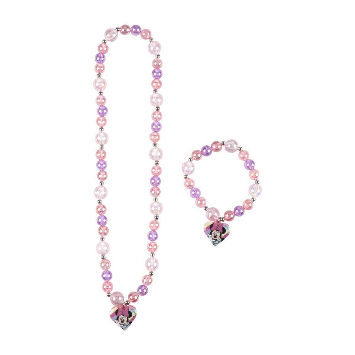 Set Collar y Pulseras Minnie Mouse Rosa 2 Piezas