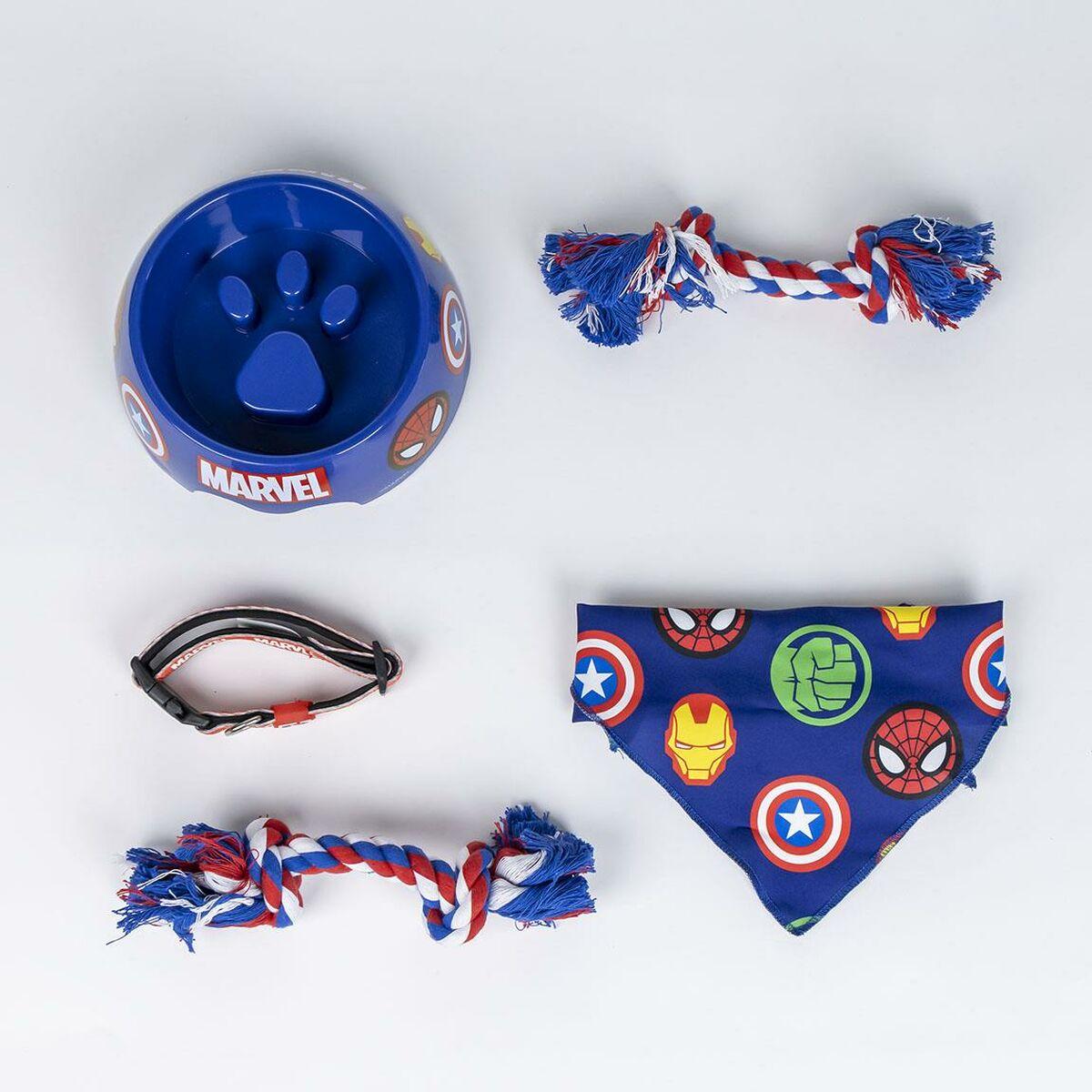 Set de Regalo de Bienvenida para Perros The Avengers Azul 28,0 x 30,0 x 6,8 cm 5 Piezas