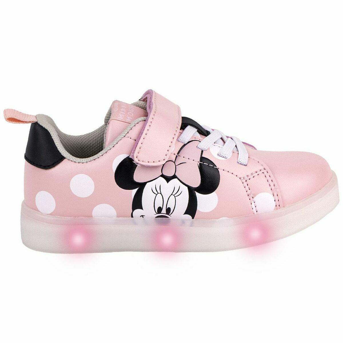 Zapatillas Deportivas con LED Minnie Mouse Rosa Velcro