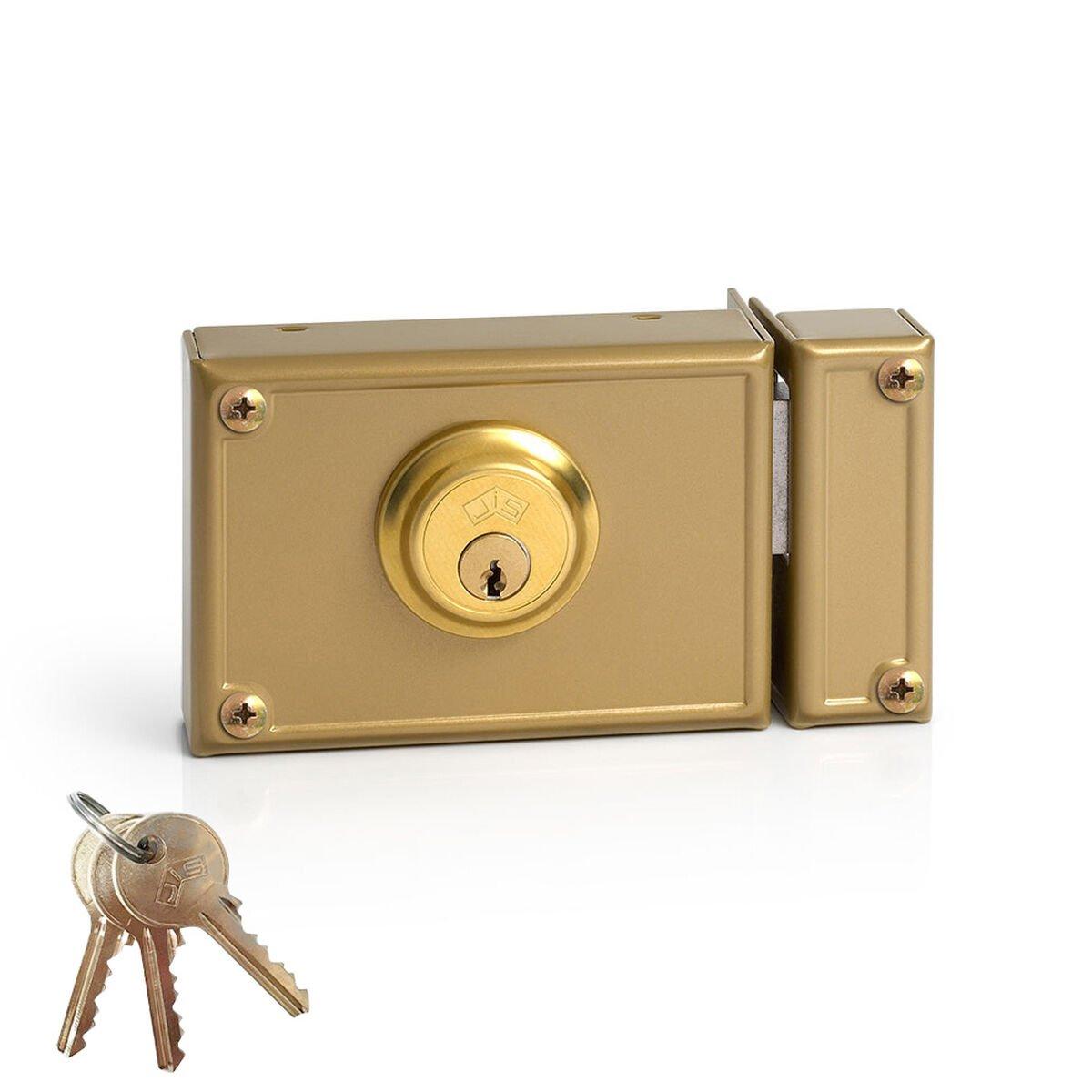 Cerradura de sobreponer Jis 11-12d Dorado 52 mm Derecha 120 mm Sobreponer